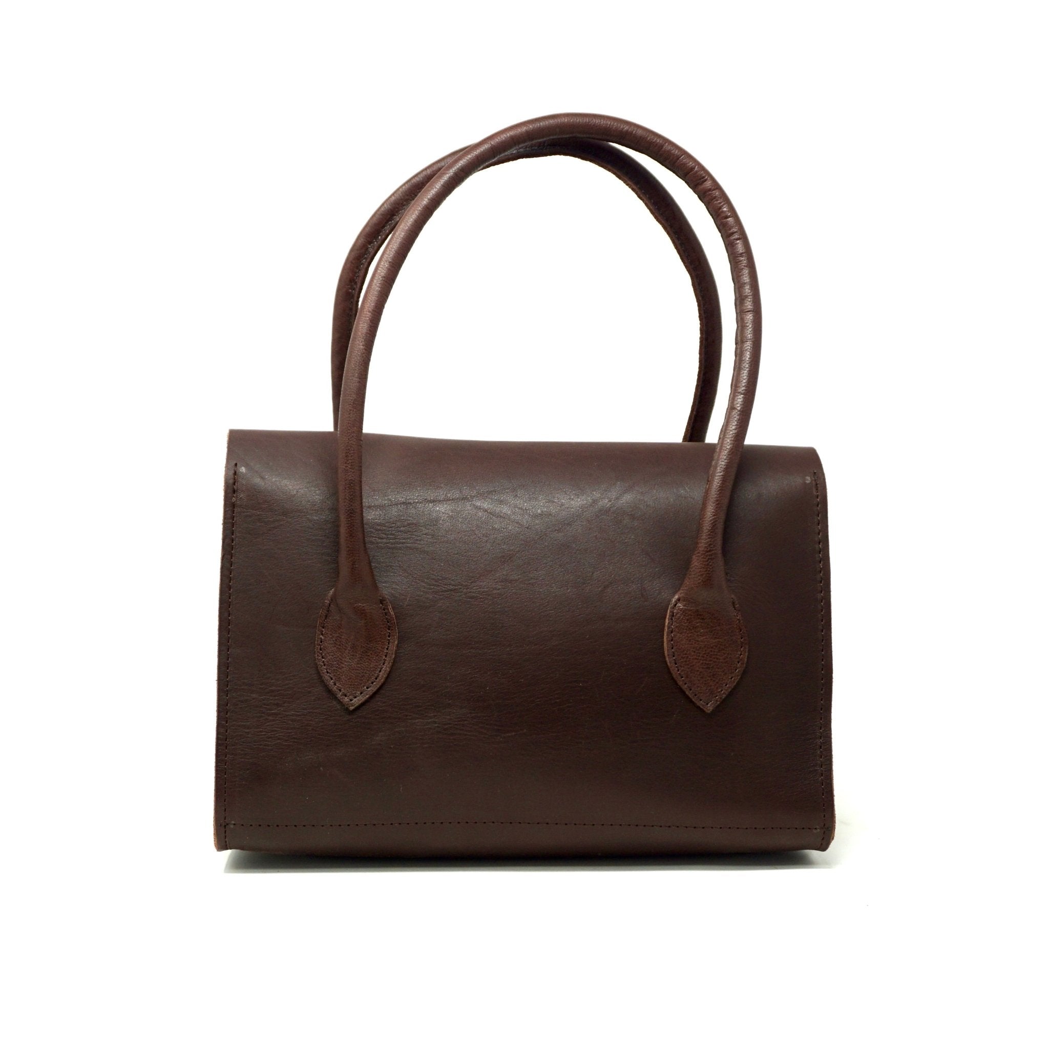 Baguette leather handbag Dark Brown - Artisan Stories