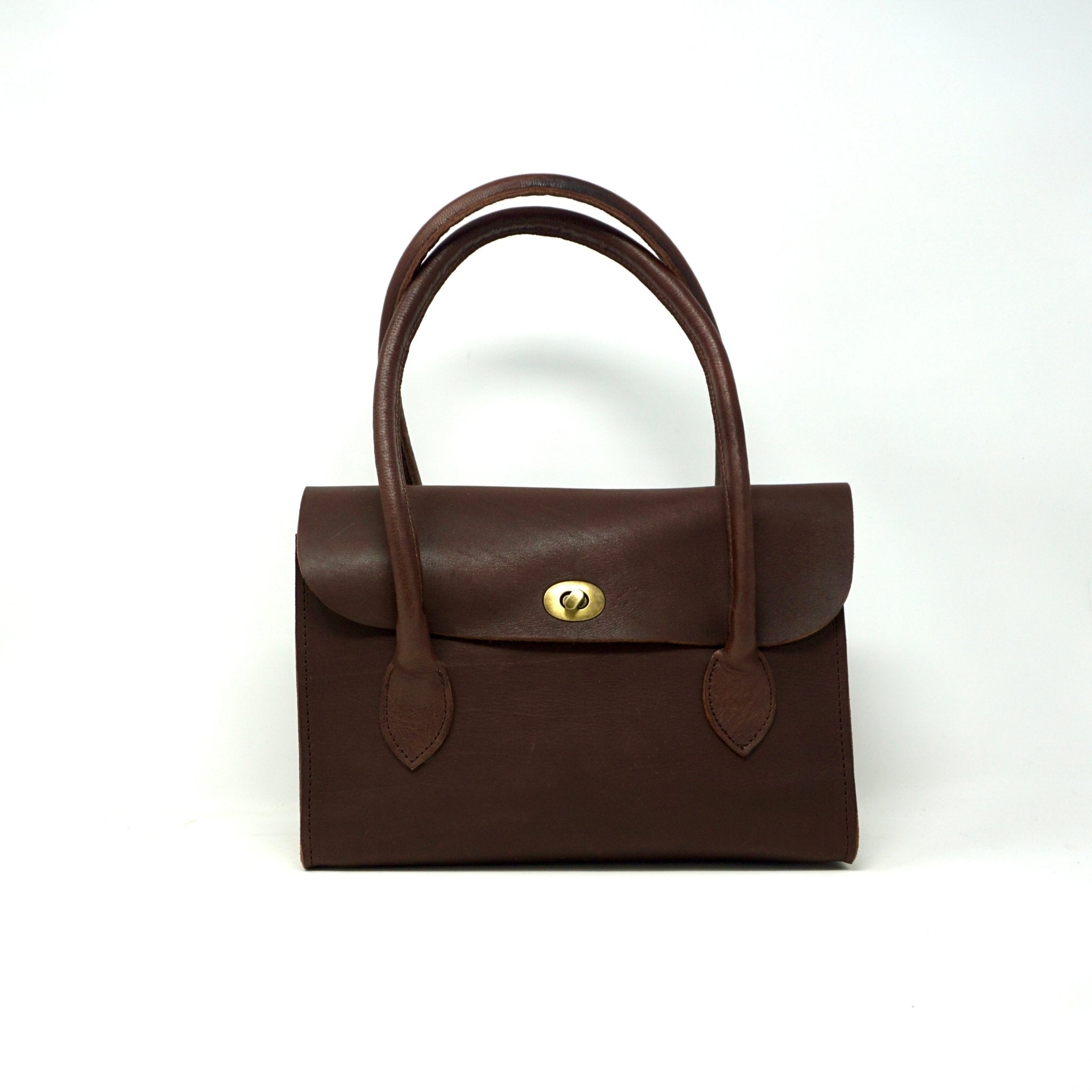 Baguette leather handbag Dark Brown - Artisan Stories