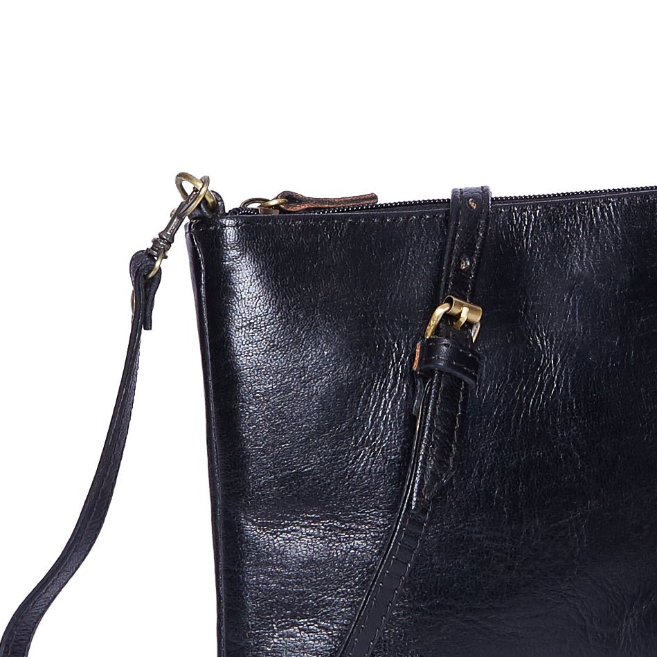 Black Crossbody Leather Clutch Bag Alex - Artisan Stories