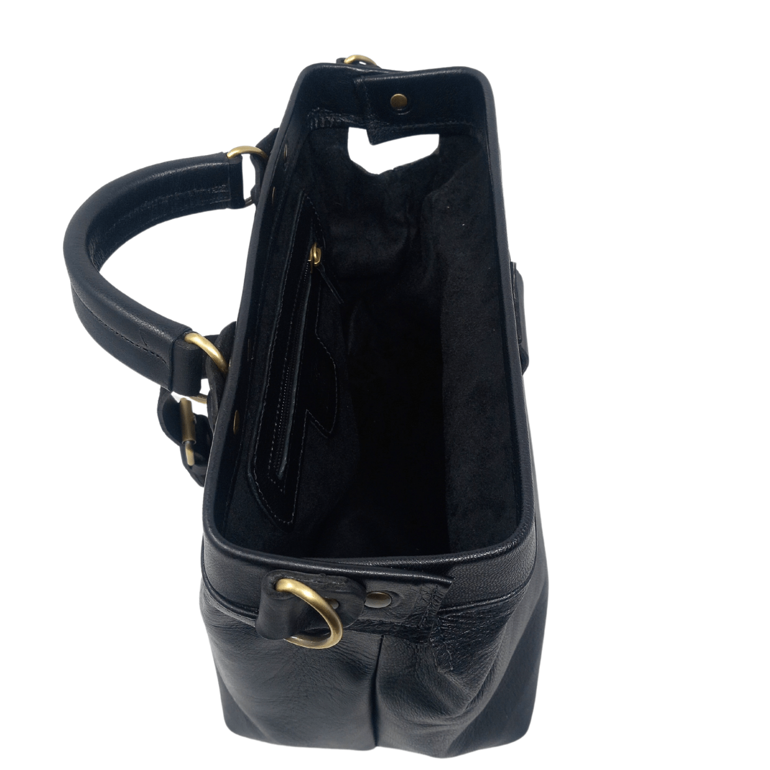 Black leather Doctors handbag - Artisan Stories