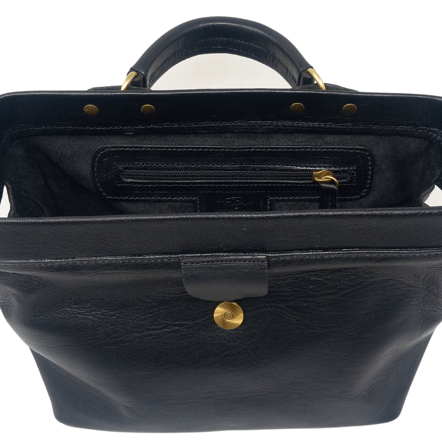 Black leather Doctors handbag - Artisan Stories