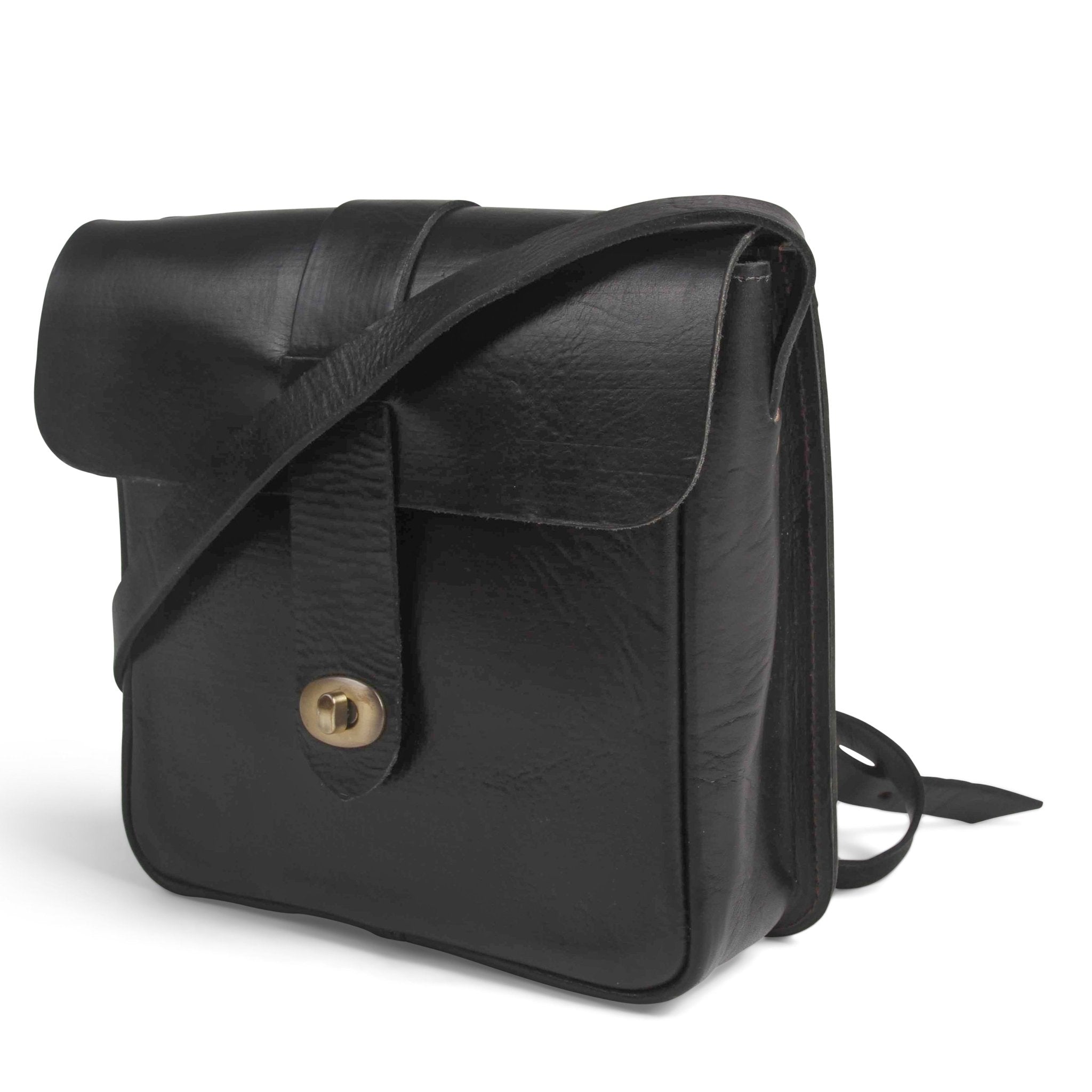 Black Leather Kepton Crossbody bag - Artisan Stories