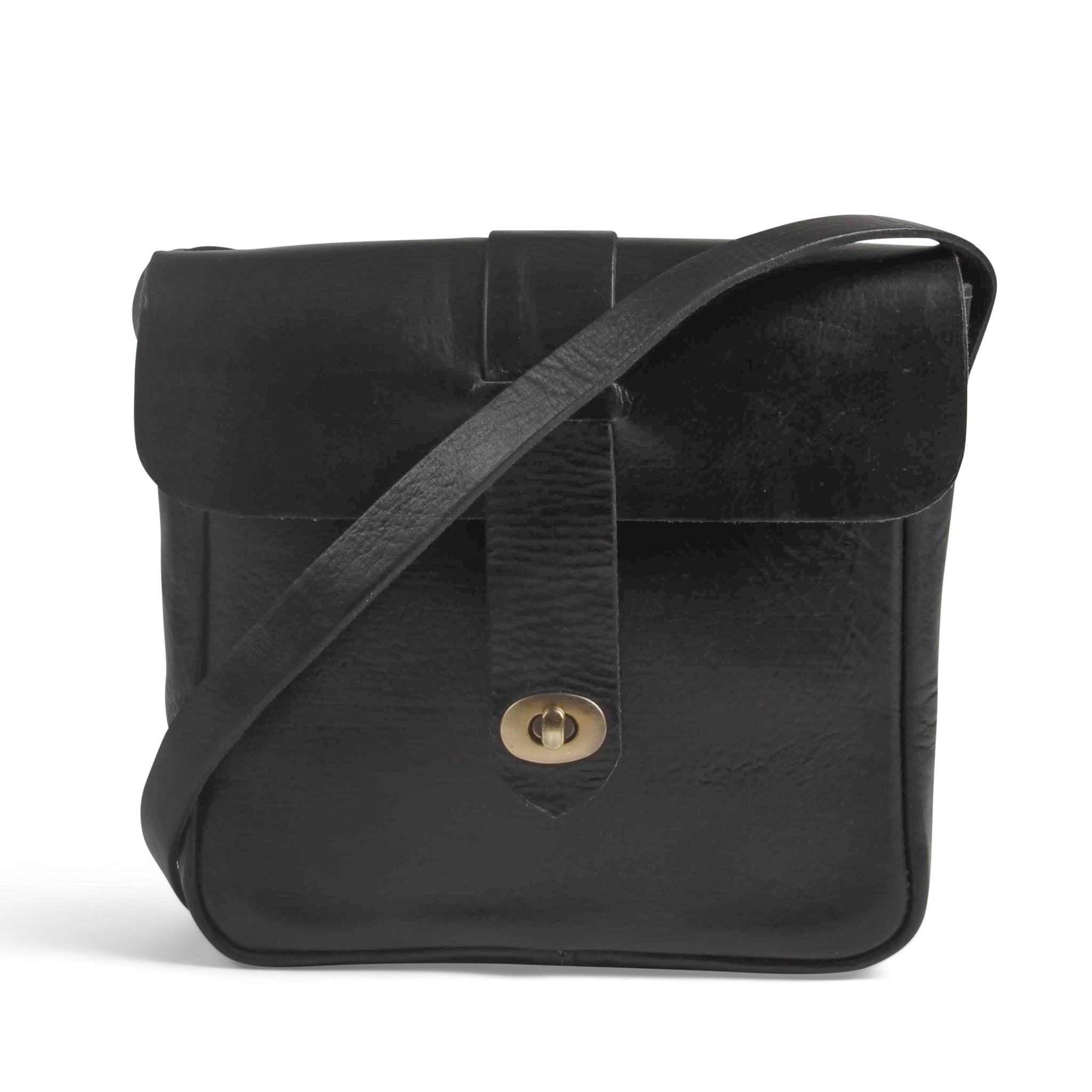 Black Leather Kepton Crossbody bag - Artisan Stories