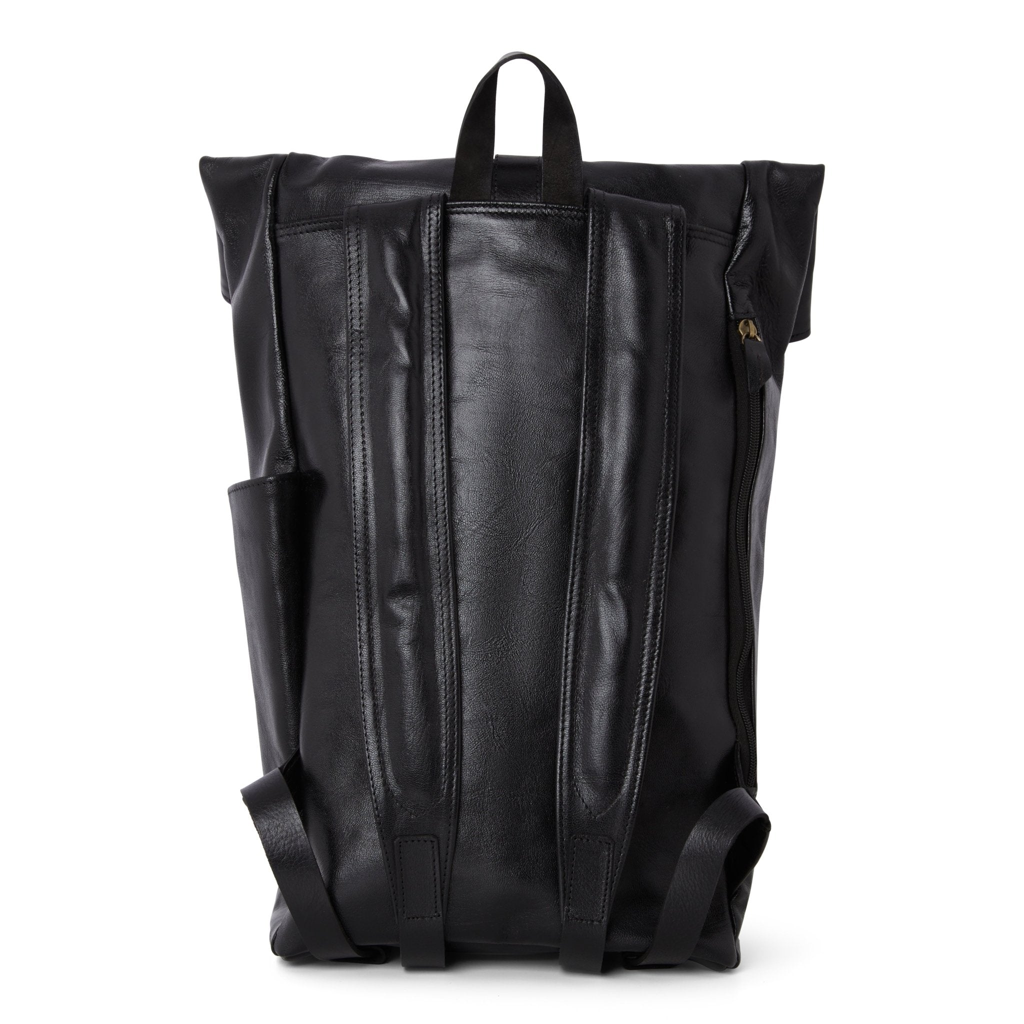 Black Leather Large Backpack - Artisan Stories