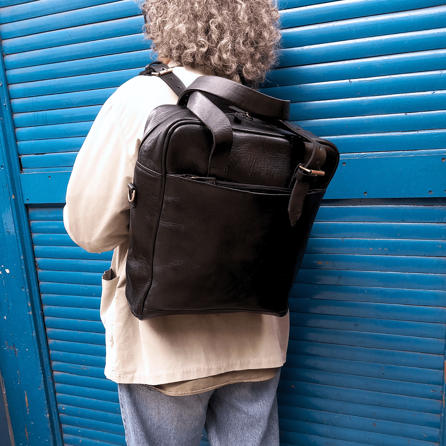 Black Nomad 3 in 1 leather bag - Artisan Stories