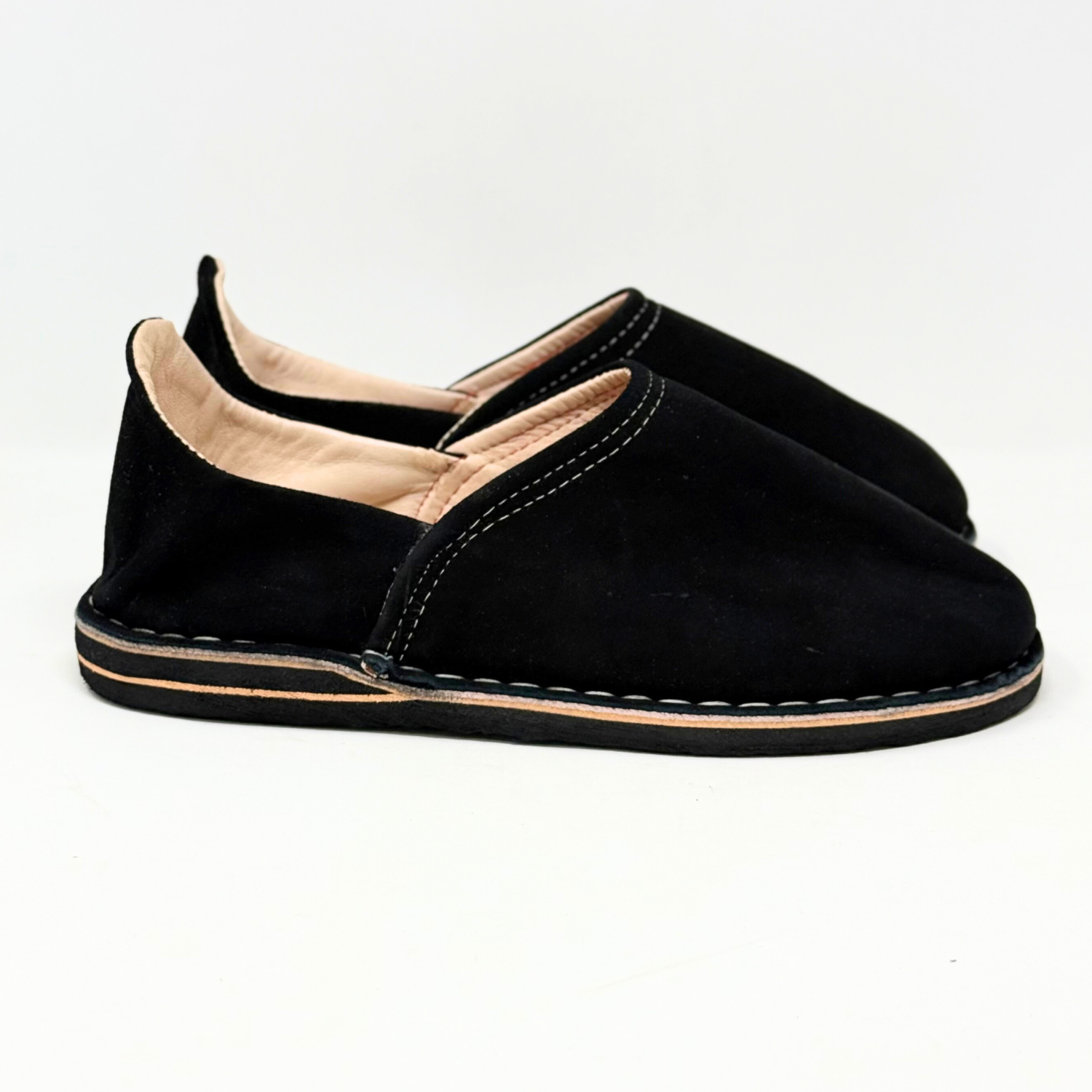 Unisex Leather Suede Slipper Thick Sole