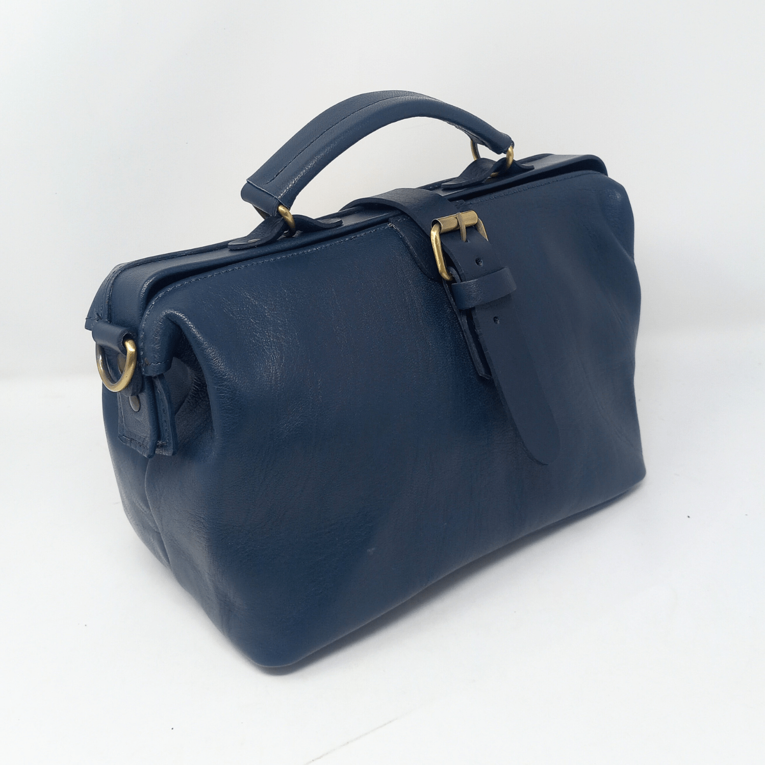 Blue Leather Doctor handbag - Artisan Stories