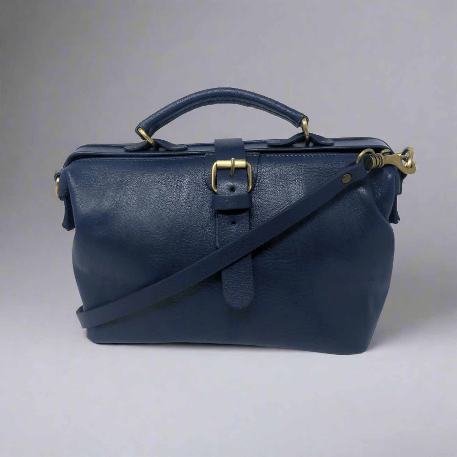 Blue Leather Doctor handbag - Artisan Stories