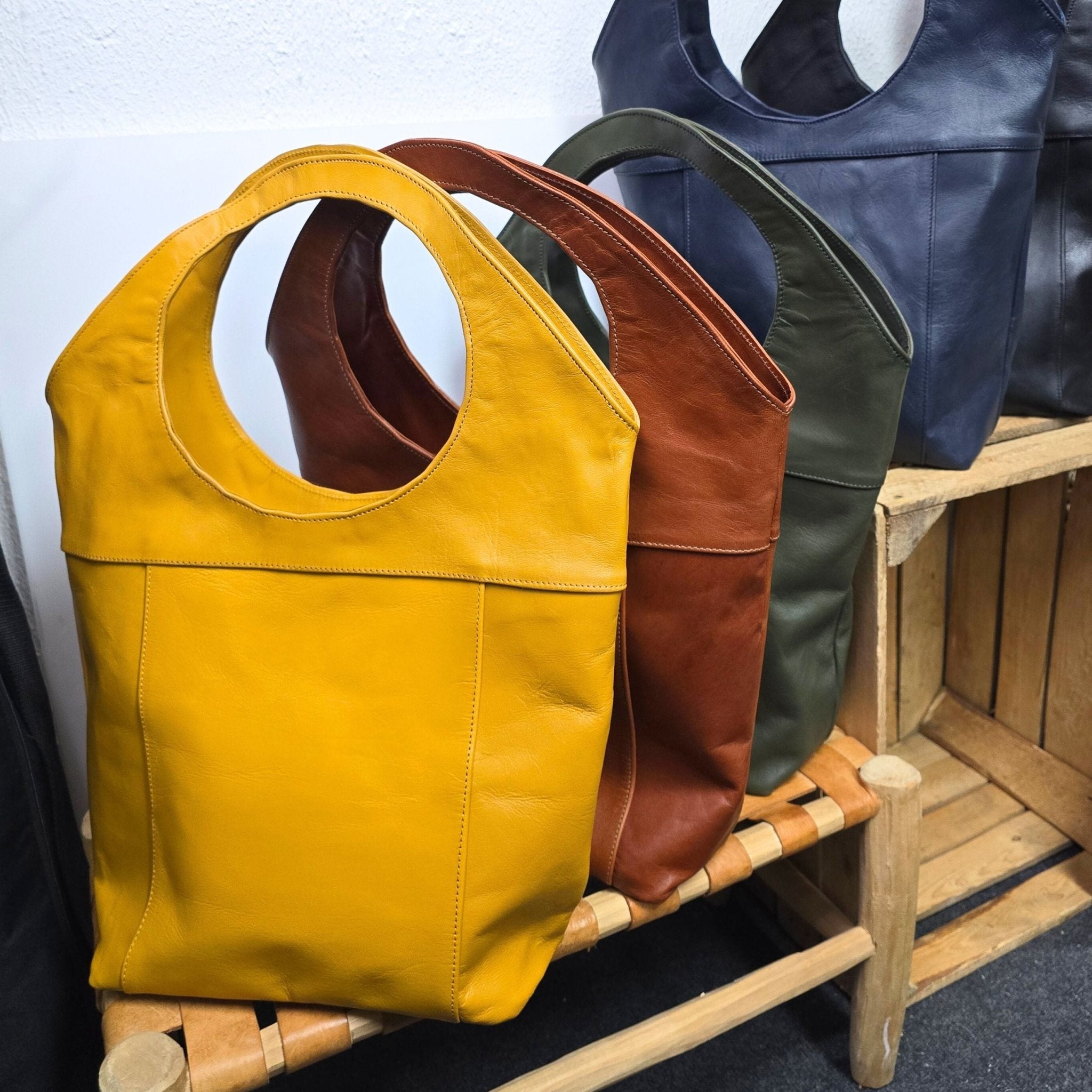 Bob Leather Tote Canary Yellow - Artisan Stories