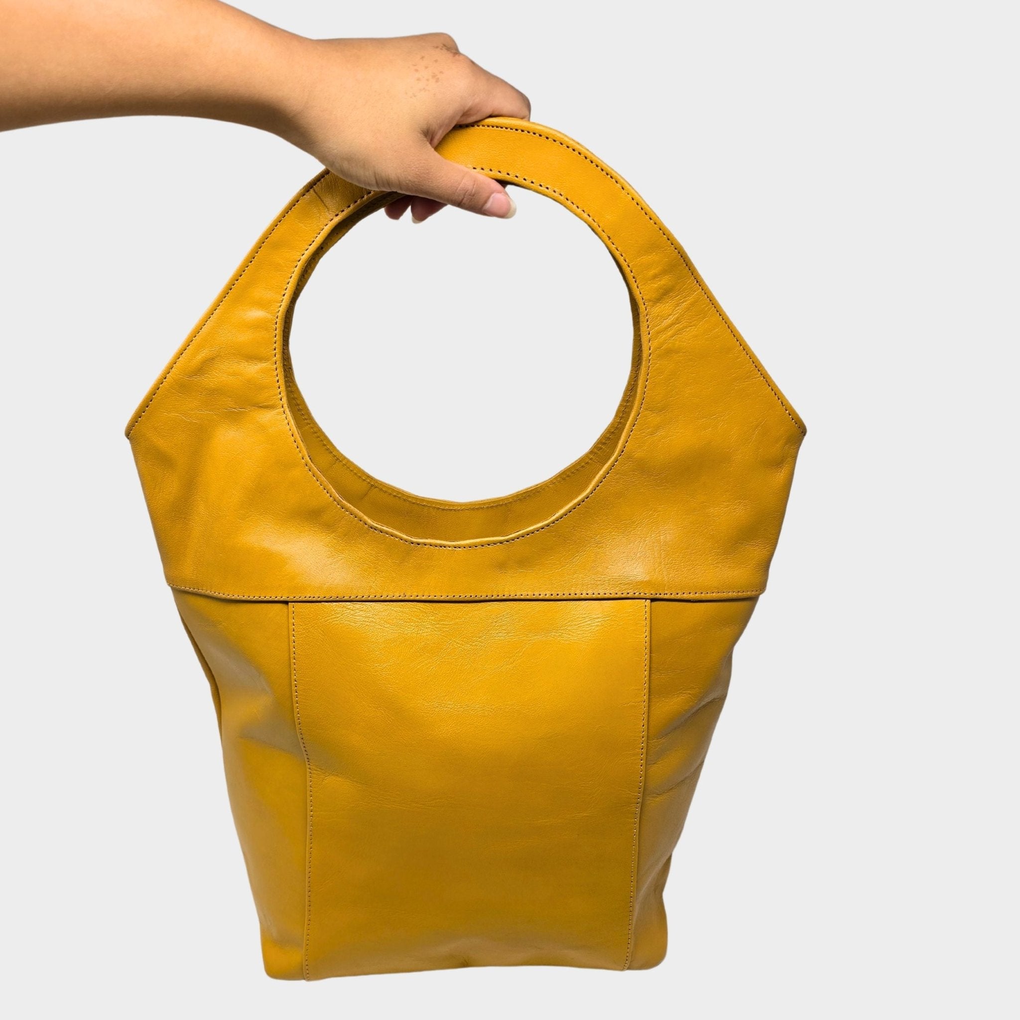 Bob Leather Tote Canary Yellow - Artisan Stories