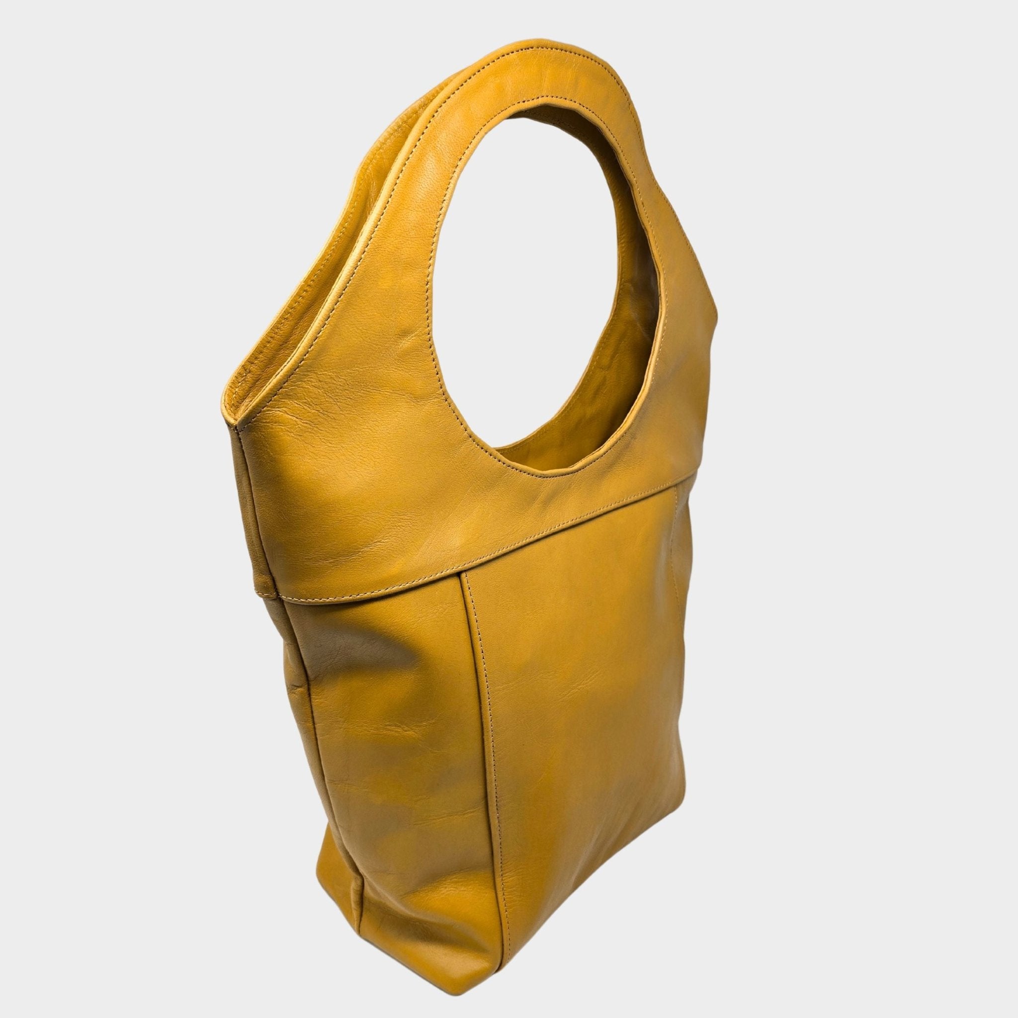 Bob Leather Tote Canary Yellow - Artisan Stories