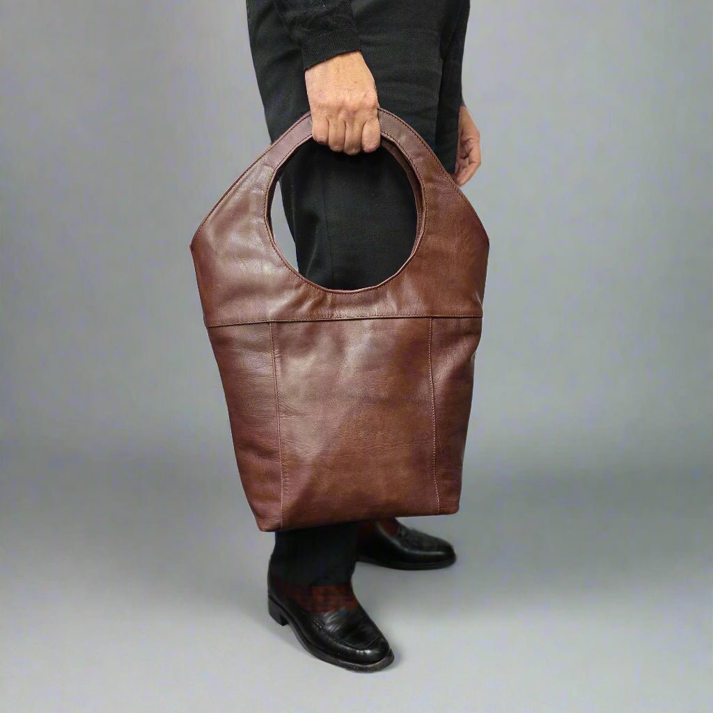 Bob Leather Tote Chocolate Brown - Artisan Stories