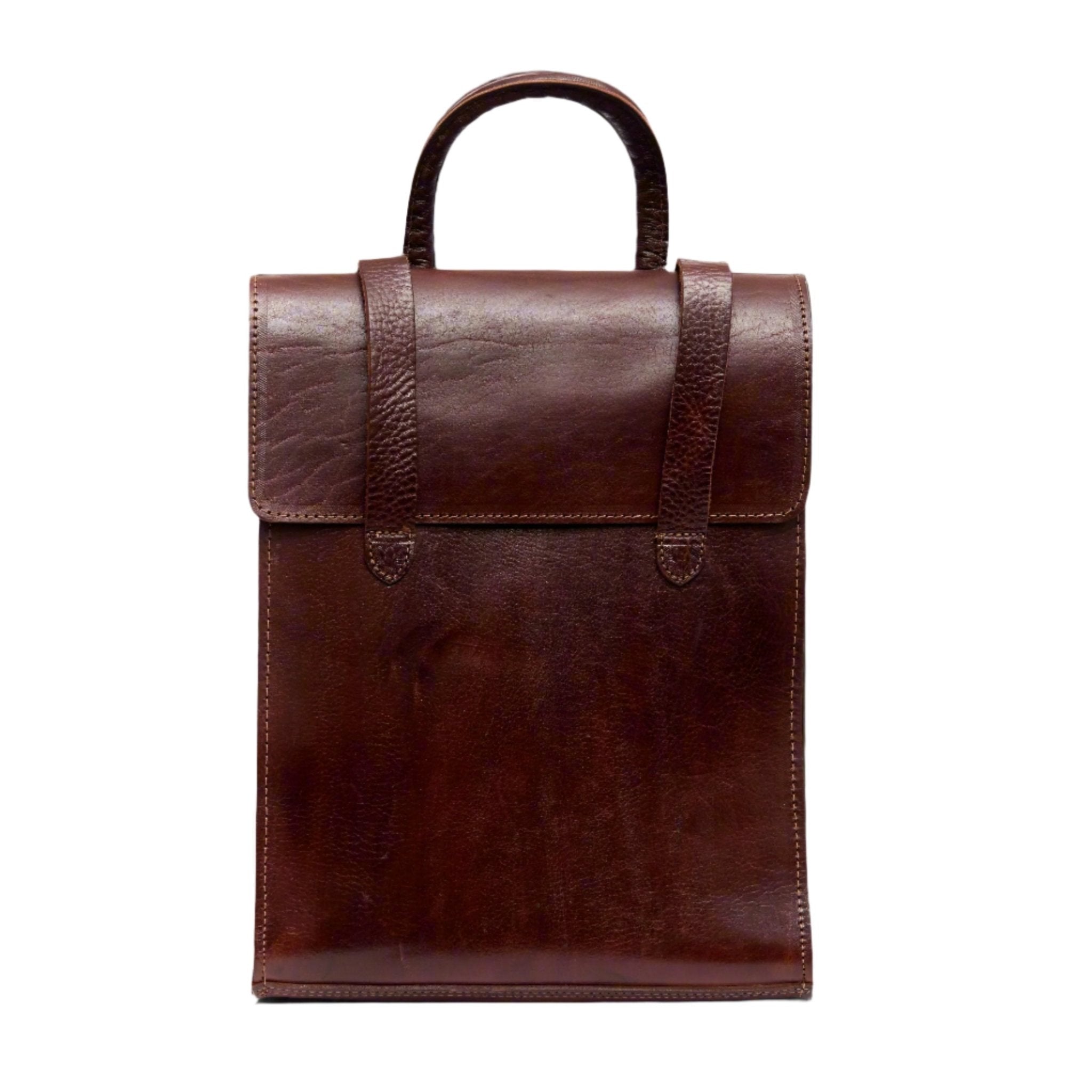 Bowie Vintage Closure Leather Backpack In Chocolate Brown - Artisan Stories