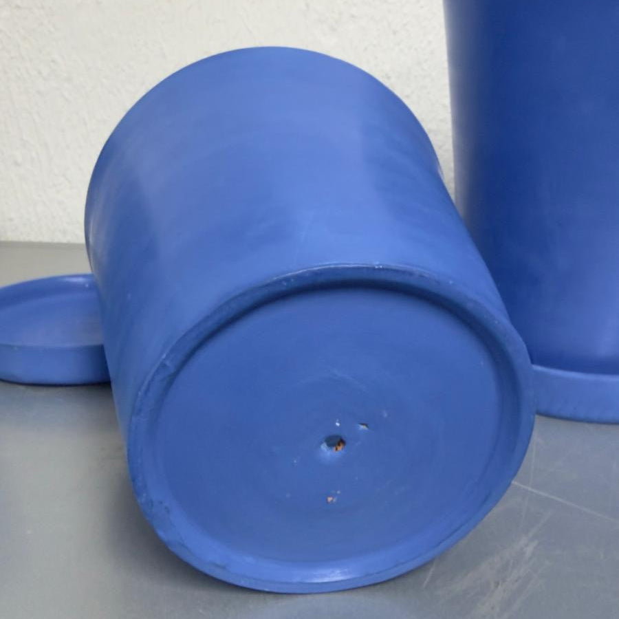 Moroccan Tadelakt Plant Pot with Saucer – Handcrafted Artisan Planter