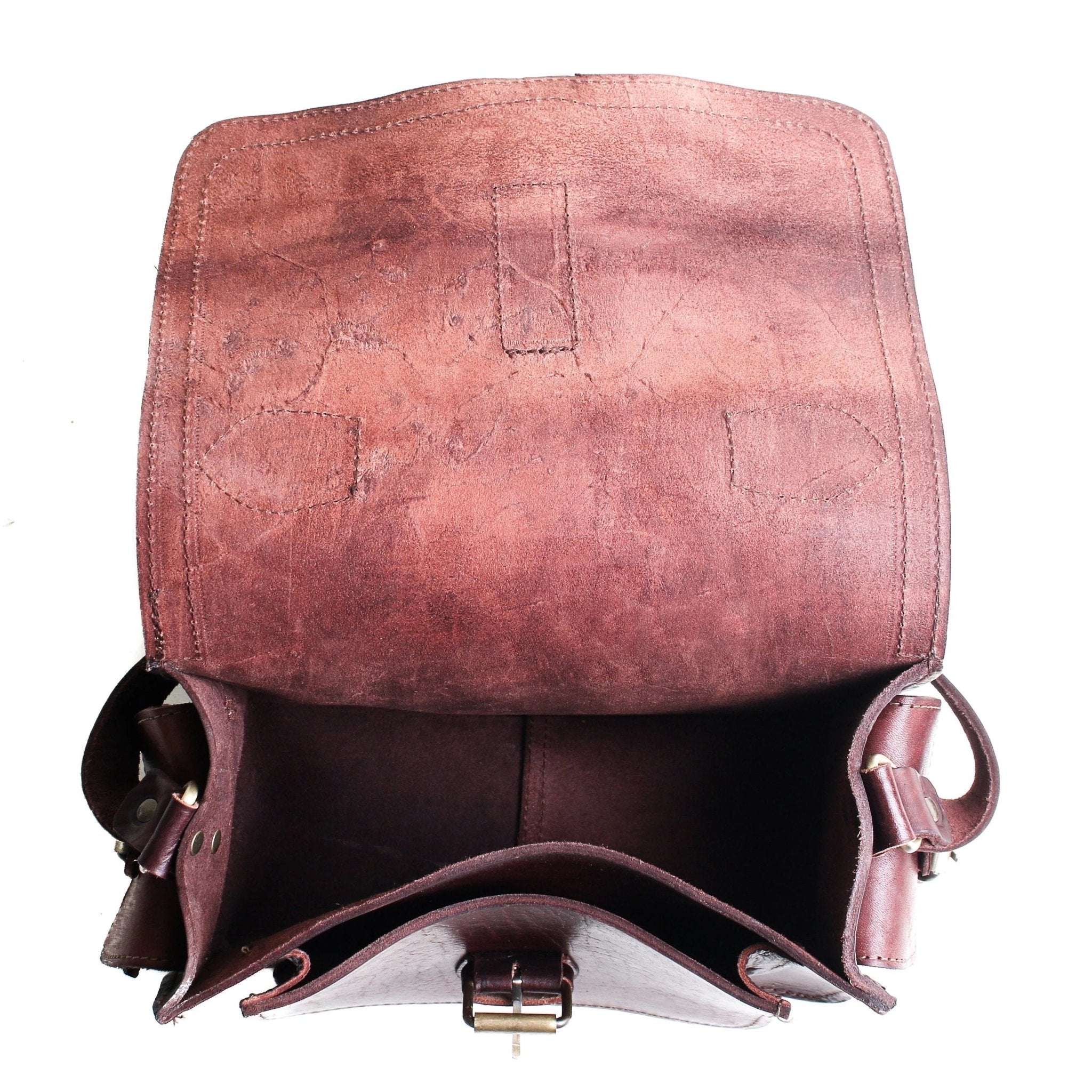 Camera Dark Brown Leather Satchel Bag - Artisan Stories