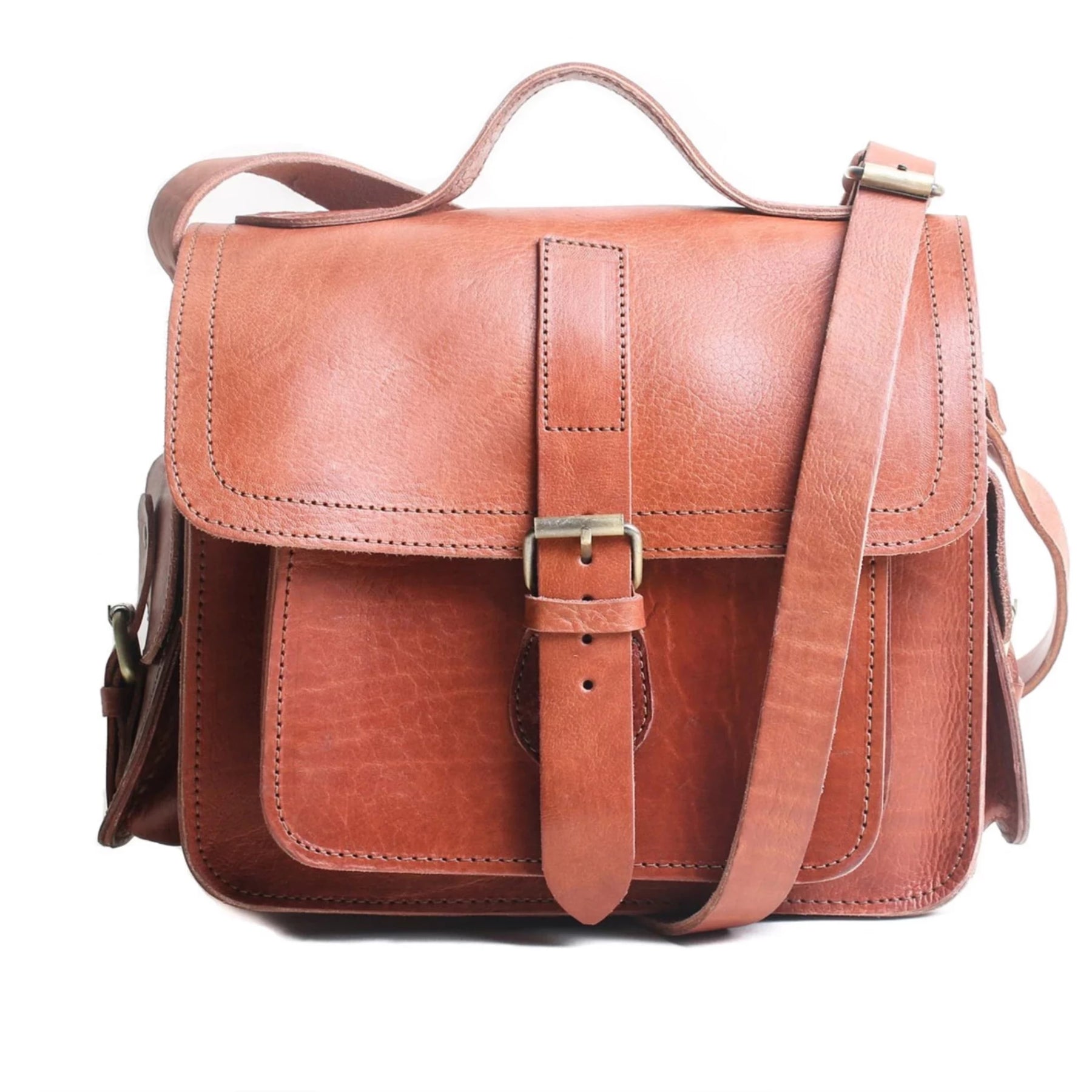 Camera Satchel Bag - Tan - Artisan Stories