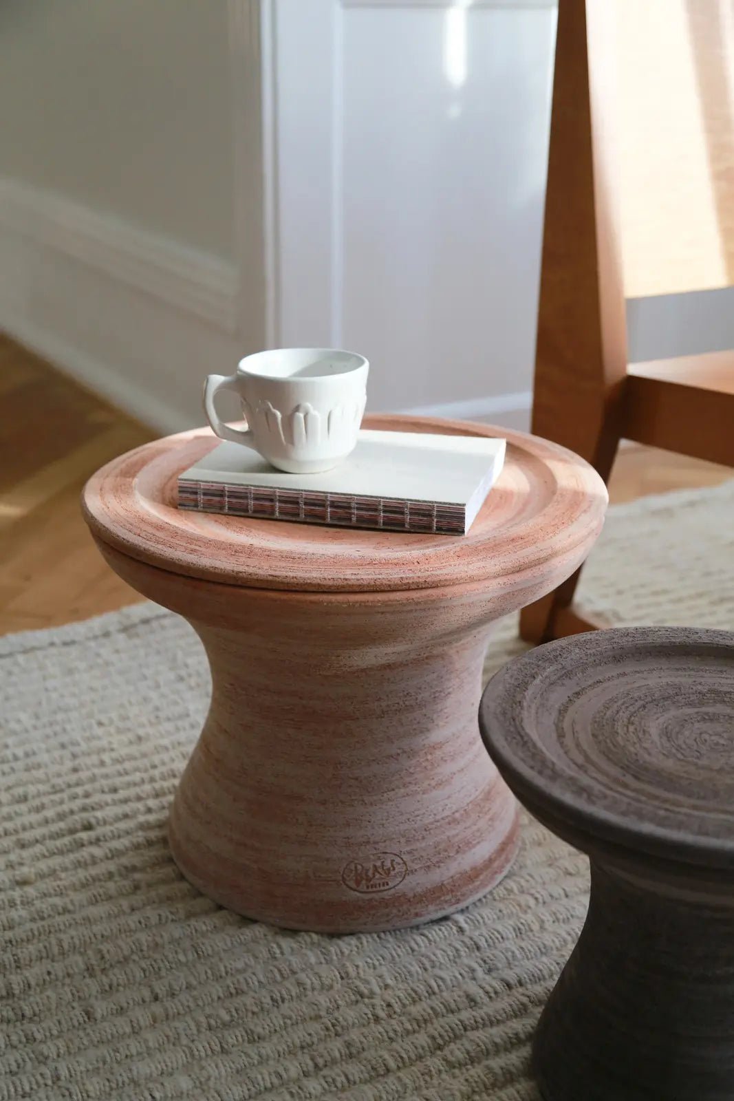 Celeste Pot or Pedestal Table Raw Rose - Artisan Stories