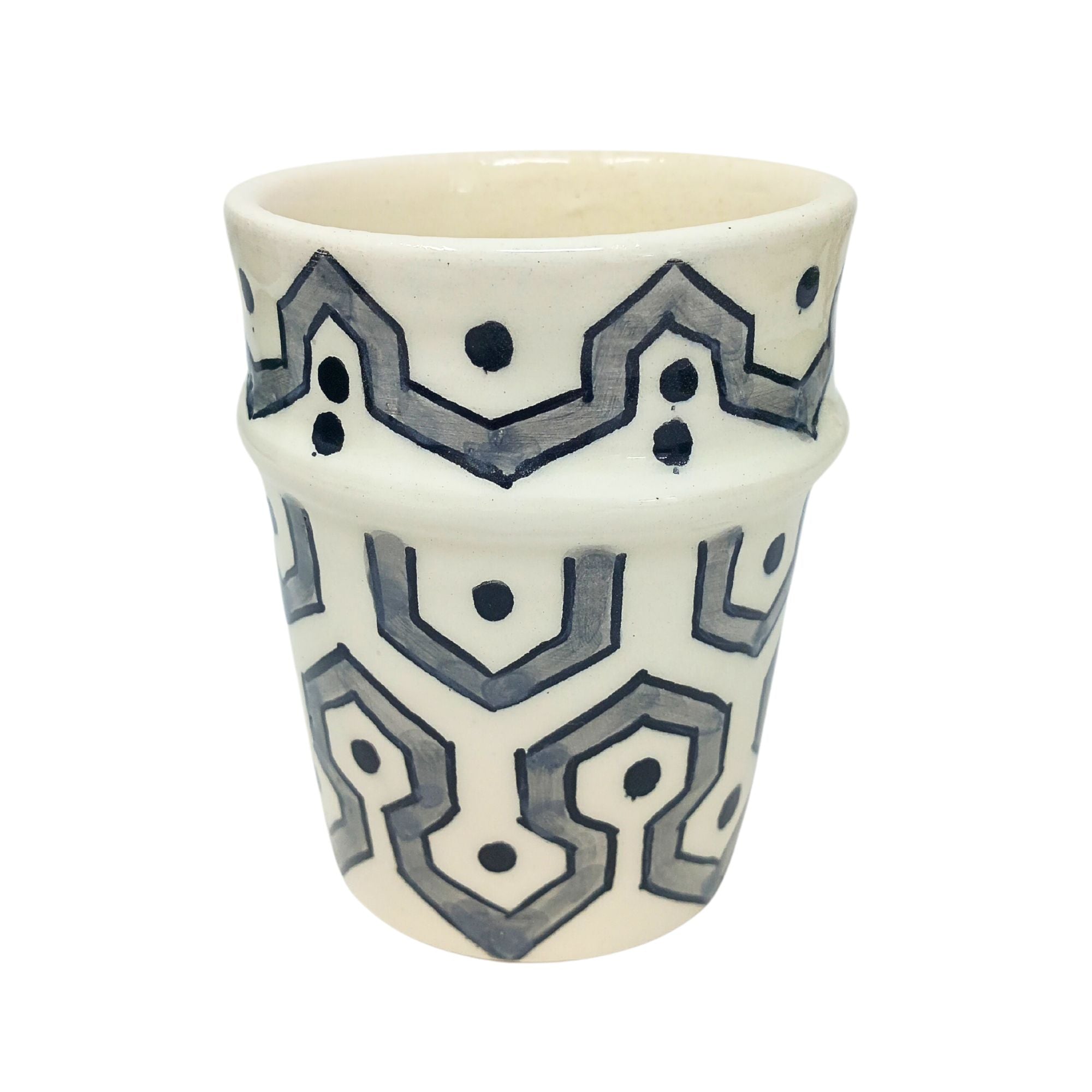 Ceramic Cup with hand painted geometric deign - Artisan Stories