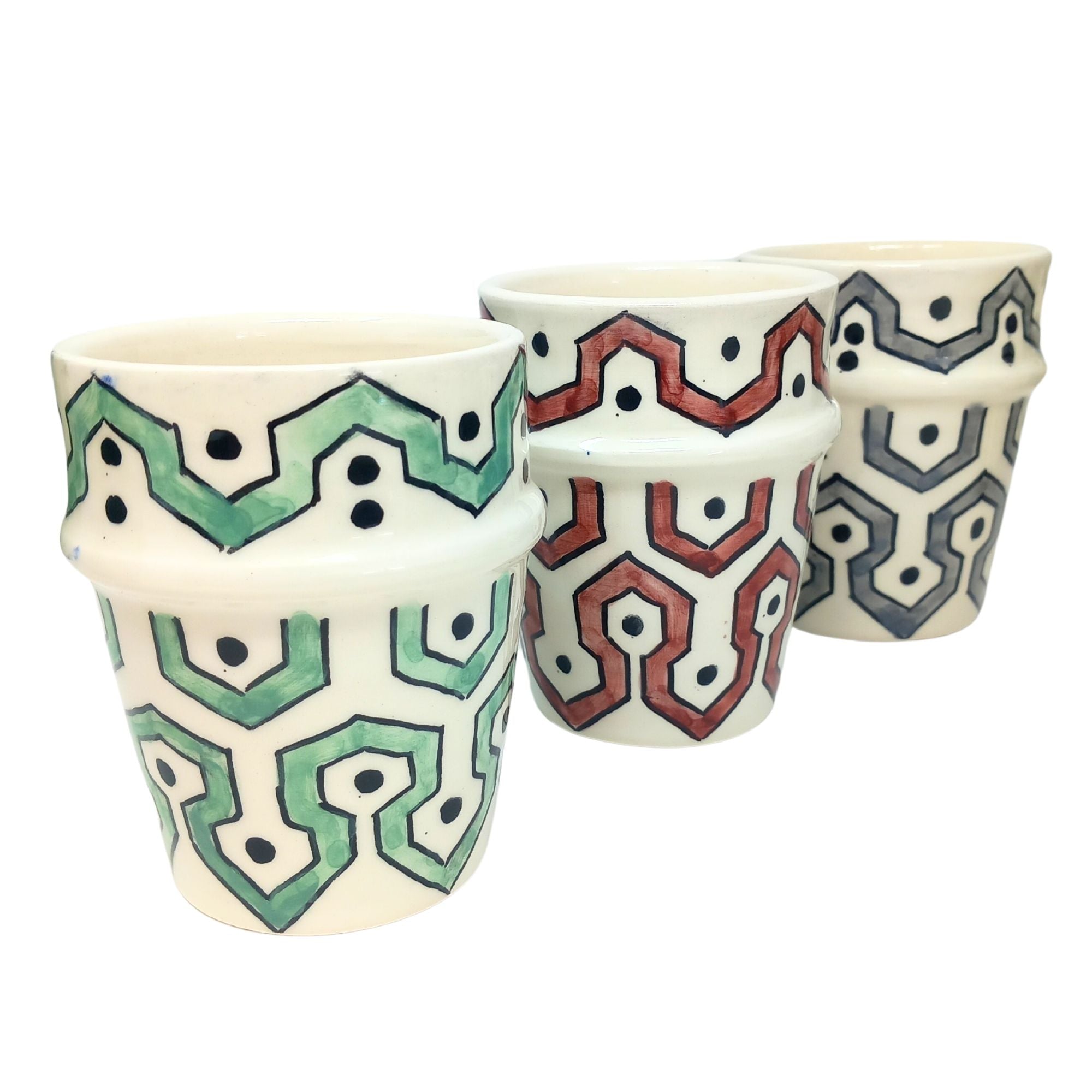 Ceramic Cup with hand painted geometric deign - Artisan Stories