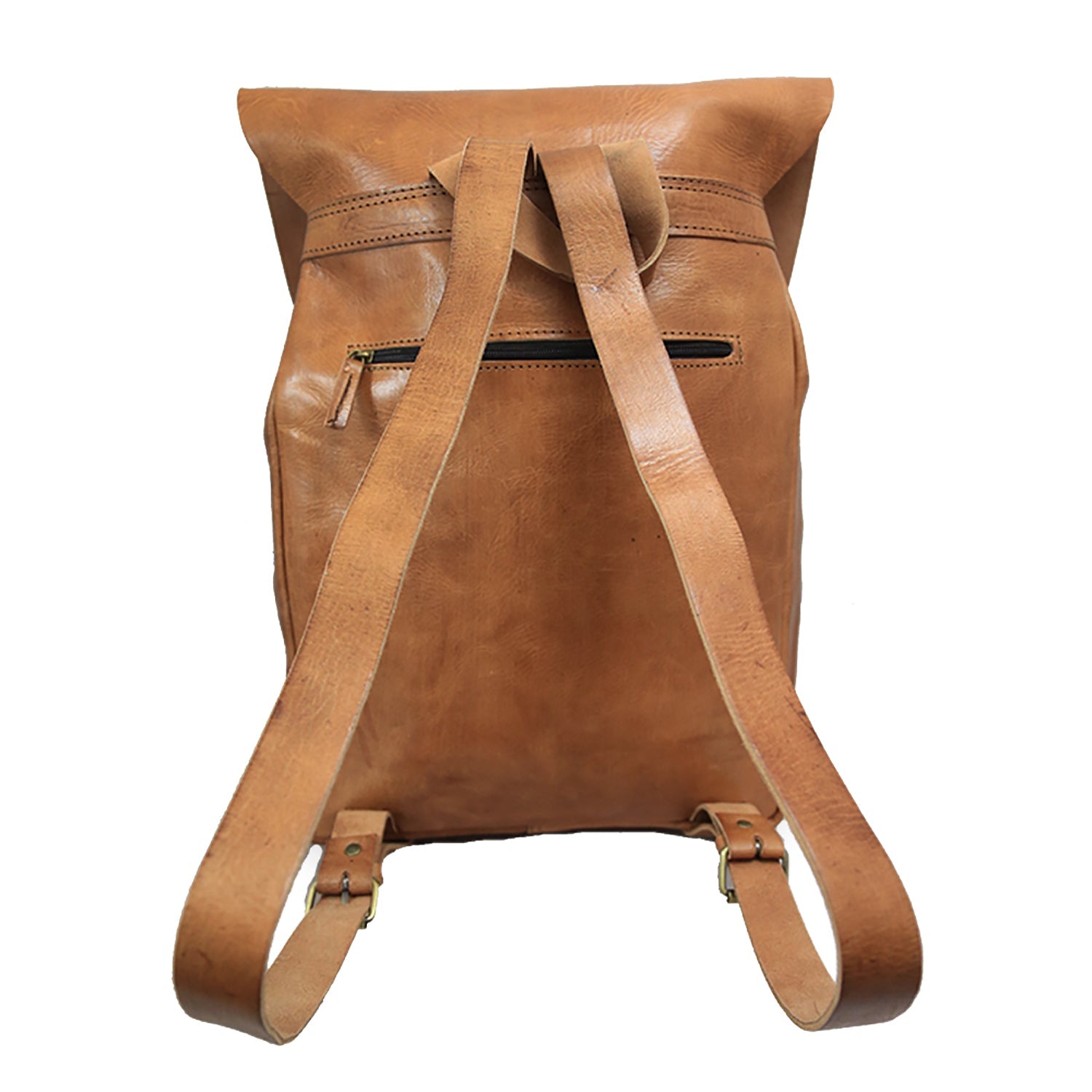 Charlie leather Backpack light brown - Artisan Stories