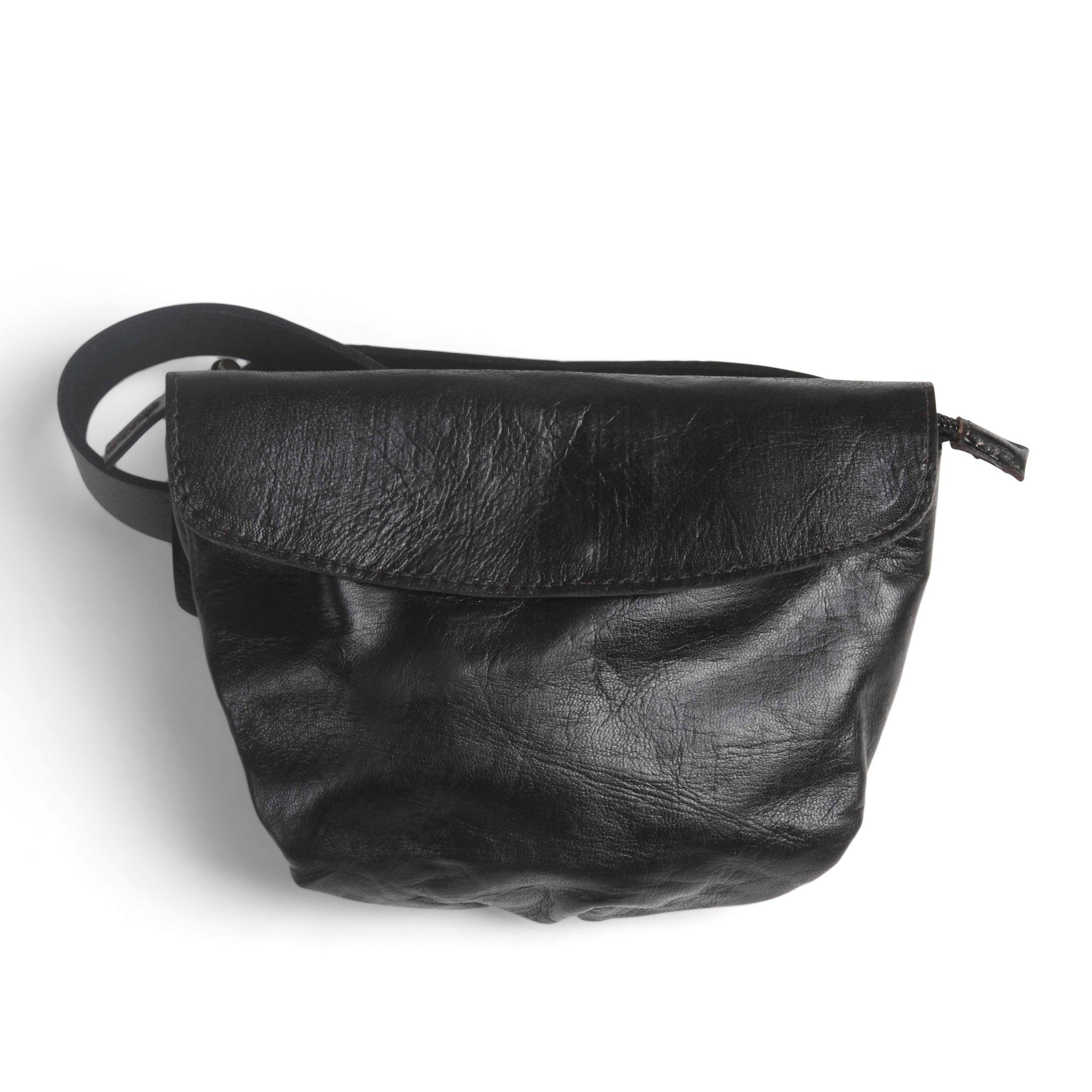 Coco Black Leather Bumbag/purse - Artisan Stories