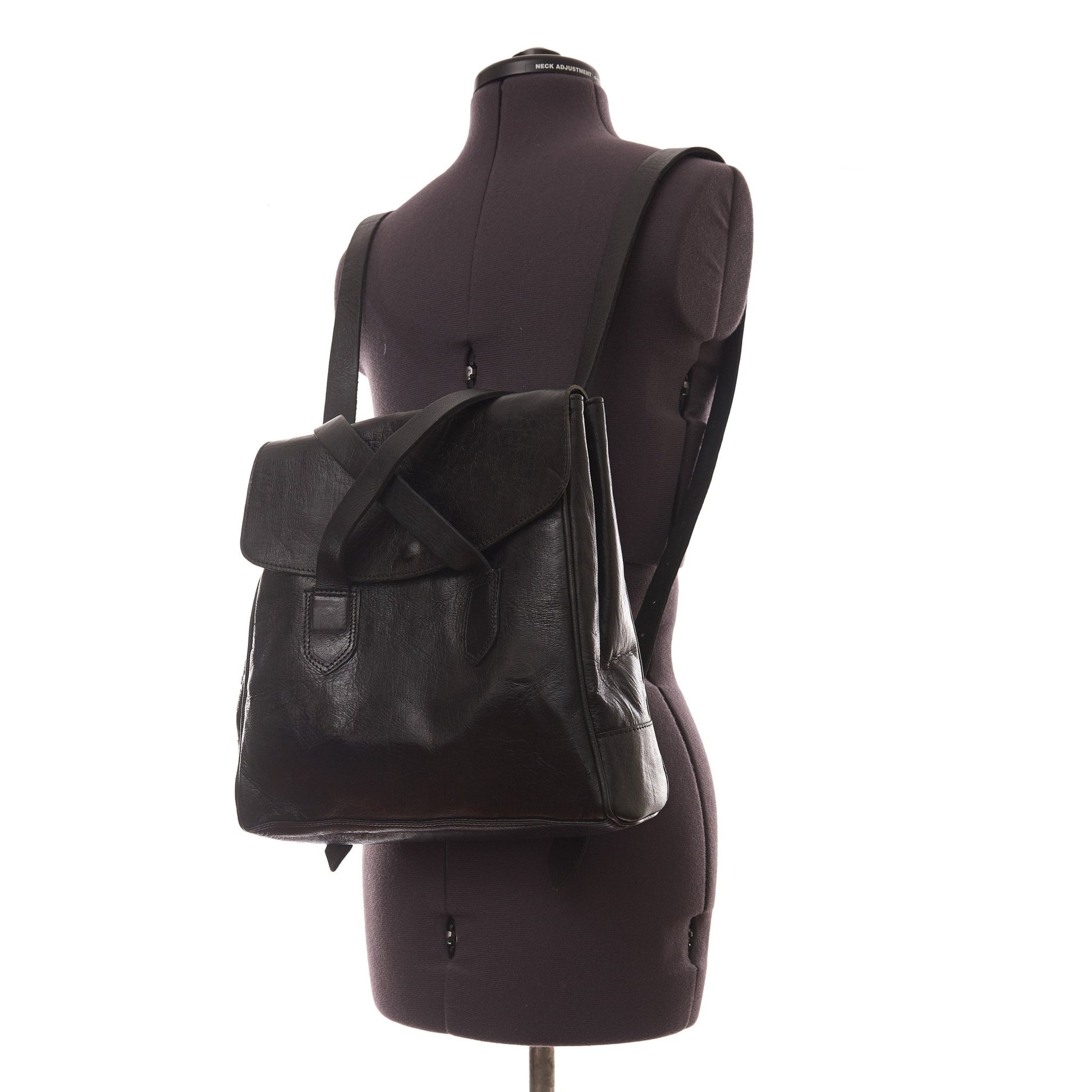 Convertible Leather Tote Backpack Cleo In Black - Artisan Stories