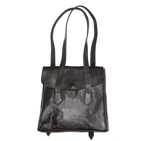 Convertible Leather Tote Backpack Cleo In Black - Artisan Stories