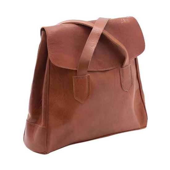 Convertible Leather Tote Backpack Cleo In Tan Brown - Artisan Stories