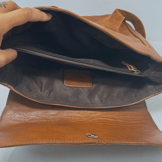 Convertible Leather Tote Backpack Cleo In Tan Brown - Artisan Stories