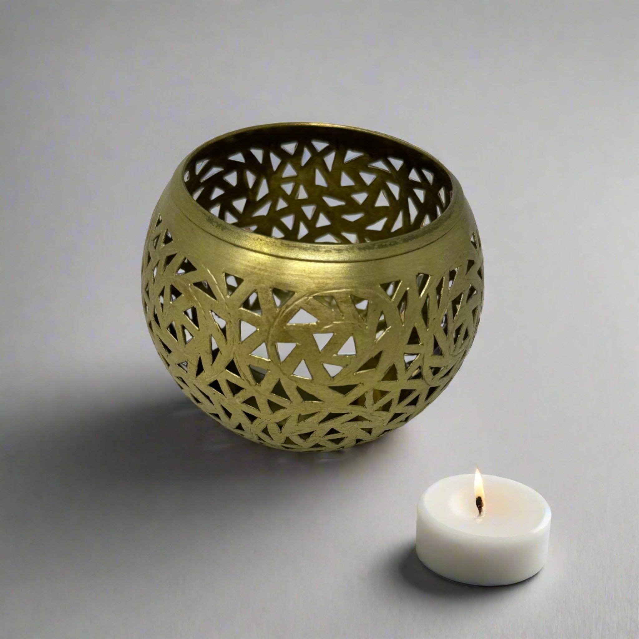 cut - out Brass Tealight Holder - Artisan Stories