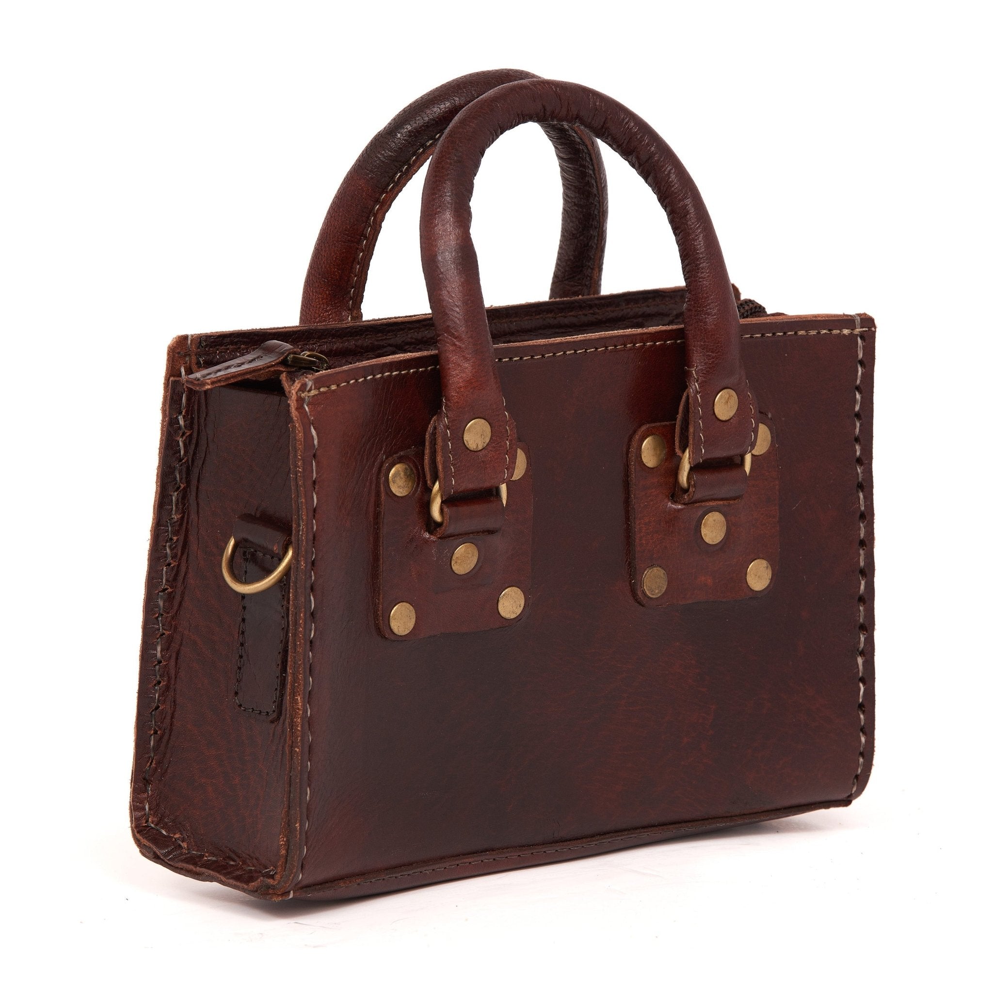 Dark Brown Box Leather Handbag - Artisan Stories