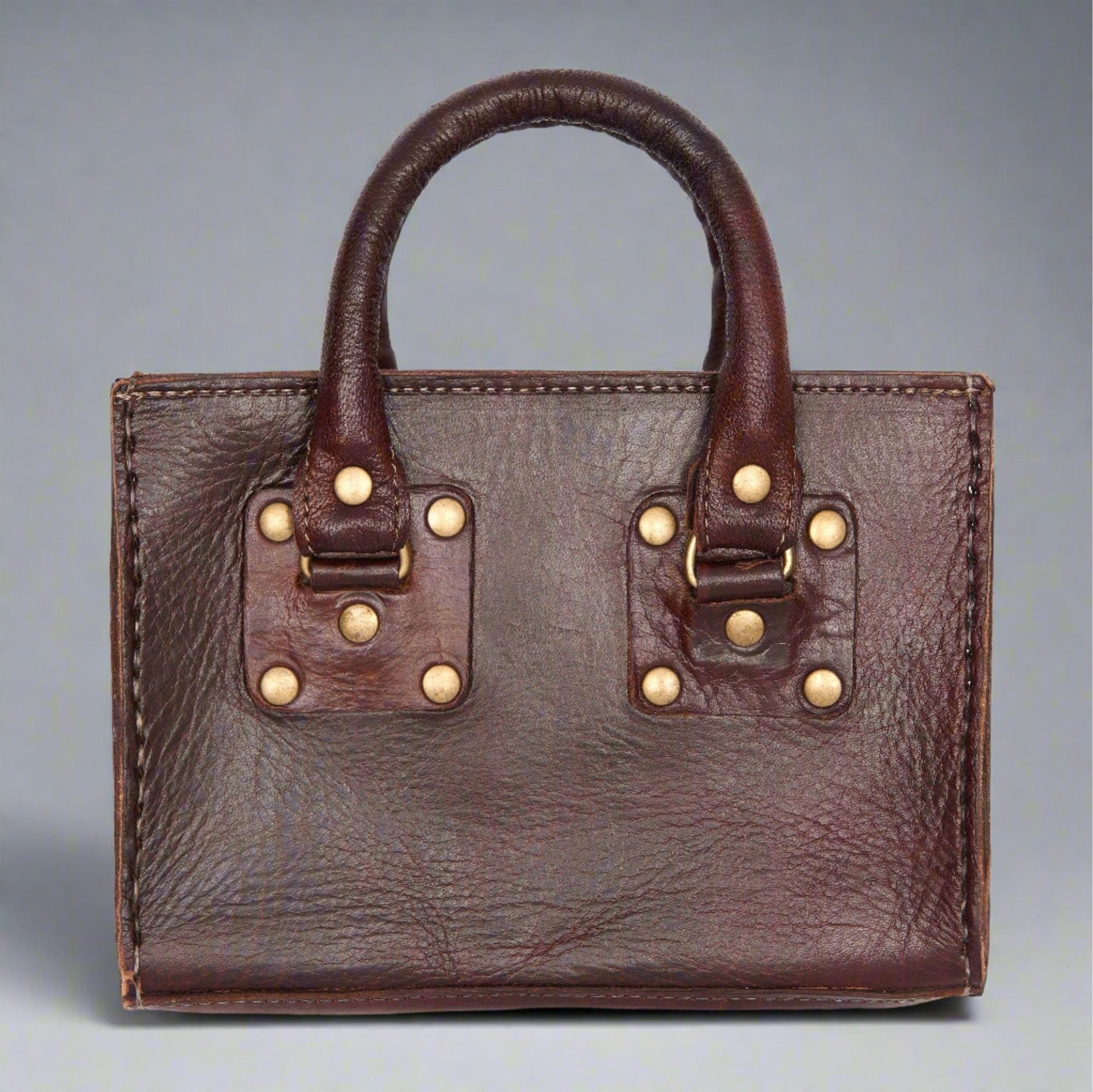 Dark Brown Box Leather Handbag - Artisan Stories