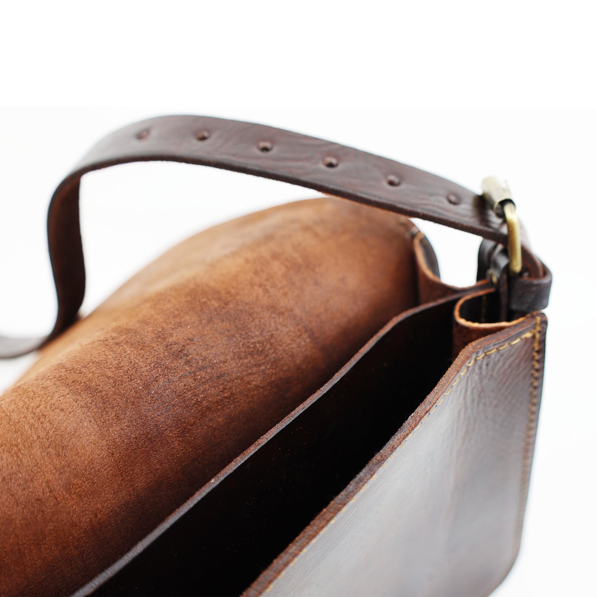 Dark brown Heidi Revisited leather bag - Artisan Stories