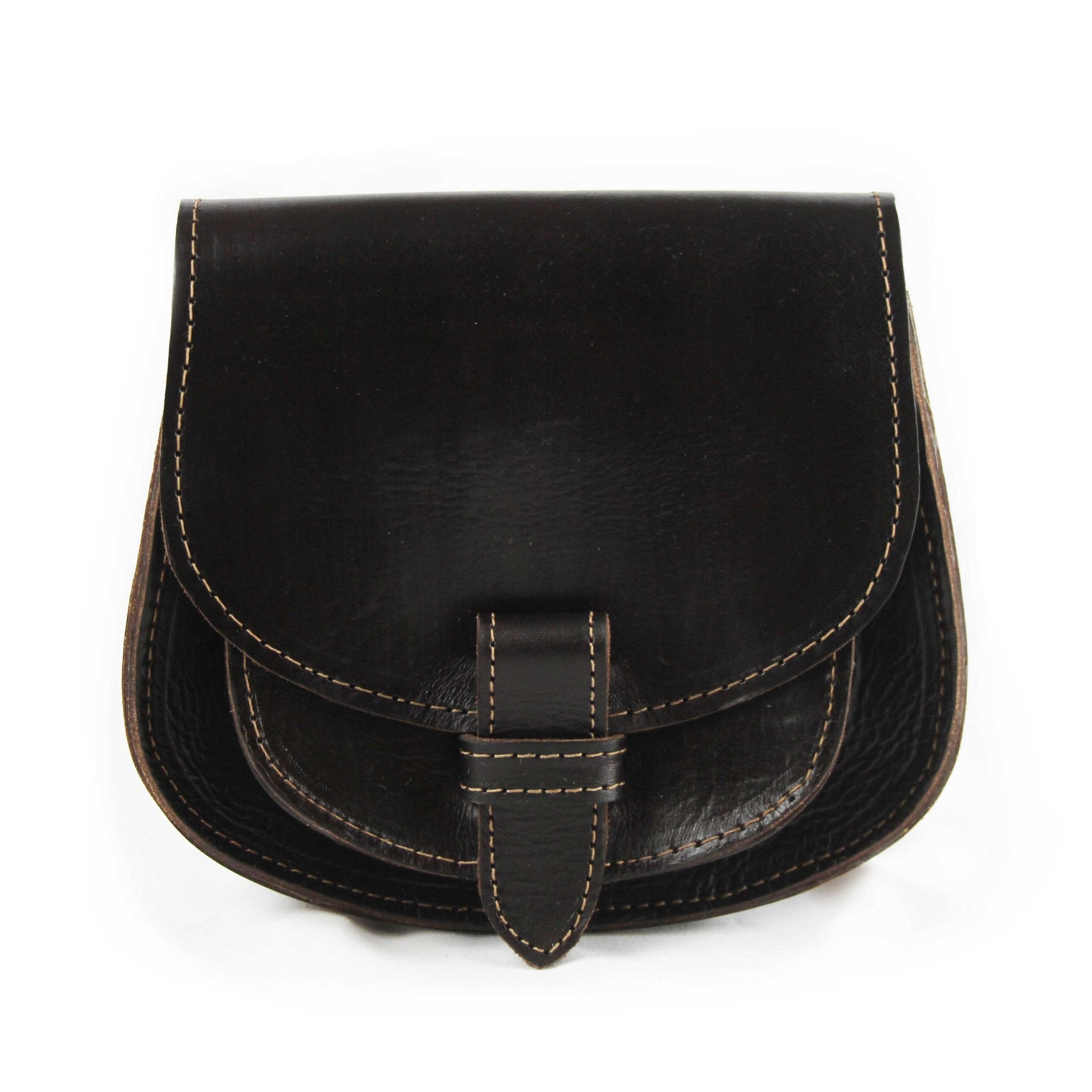 Dark Brown Maya Leather Saddle Bag - Artisan Stories