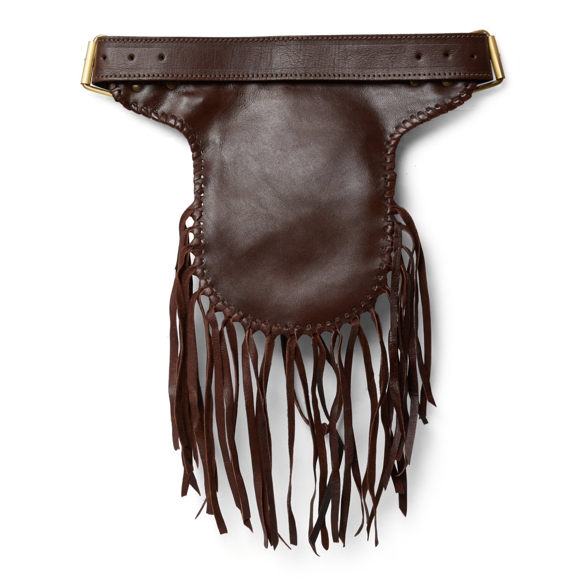 Dark Brown Navajo tassels Leather Bumbag - Artisan Stories