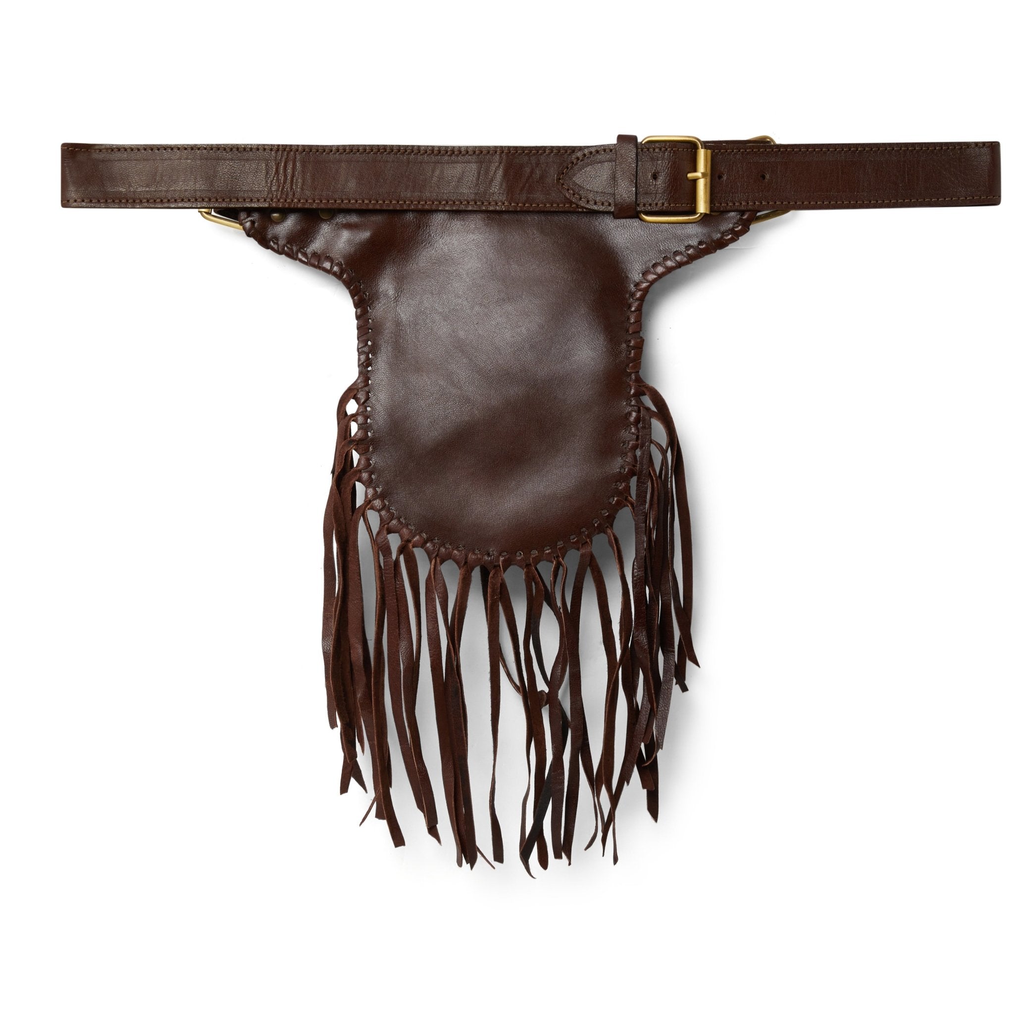 Dark Brown Navajo tassels Leather Bumbag - Artisan Stories