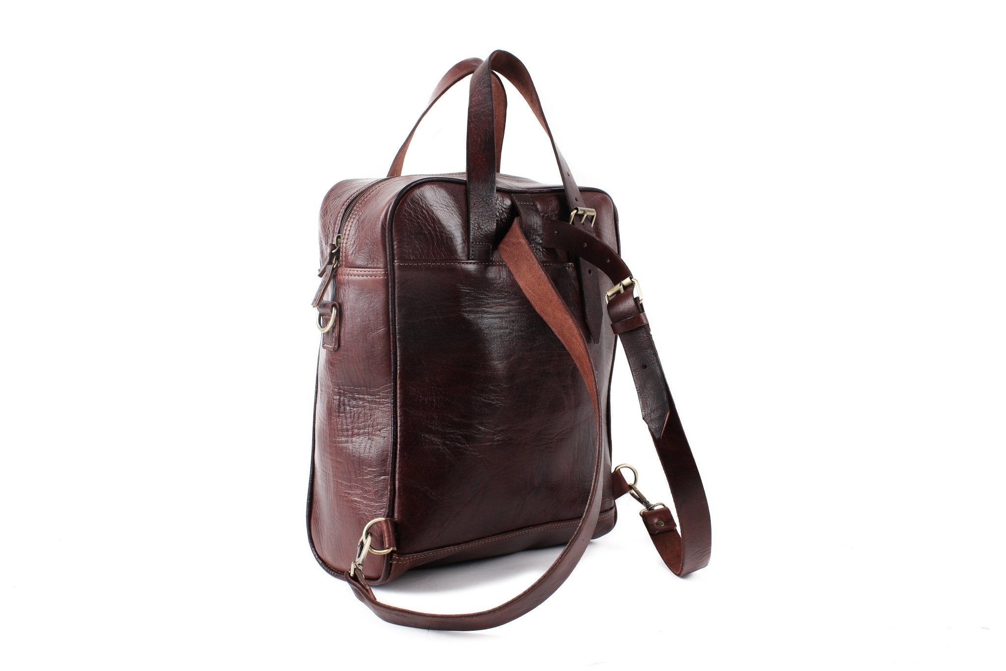 Dark Brown Nomad 3 in 1 leather bag - Artisan Stories