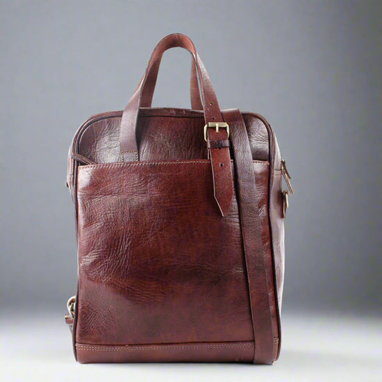 Dark Brown Nomad 3 in 1 leather bag - Artisan Stories