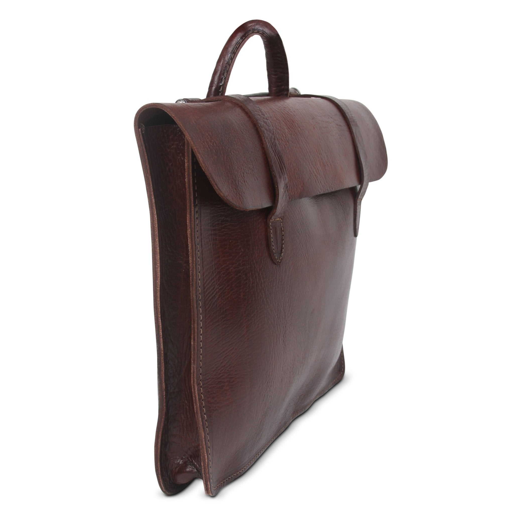 Document Holder Leather Bag Dark Brown - Artisan Stories