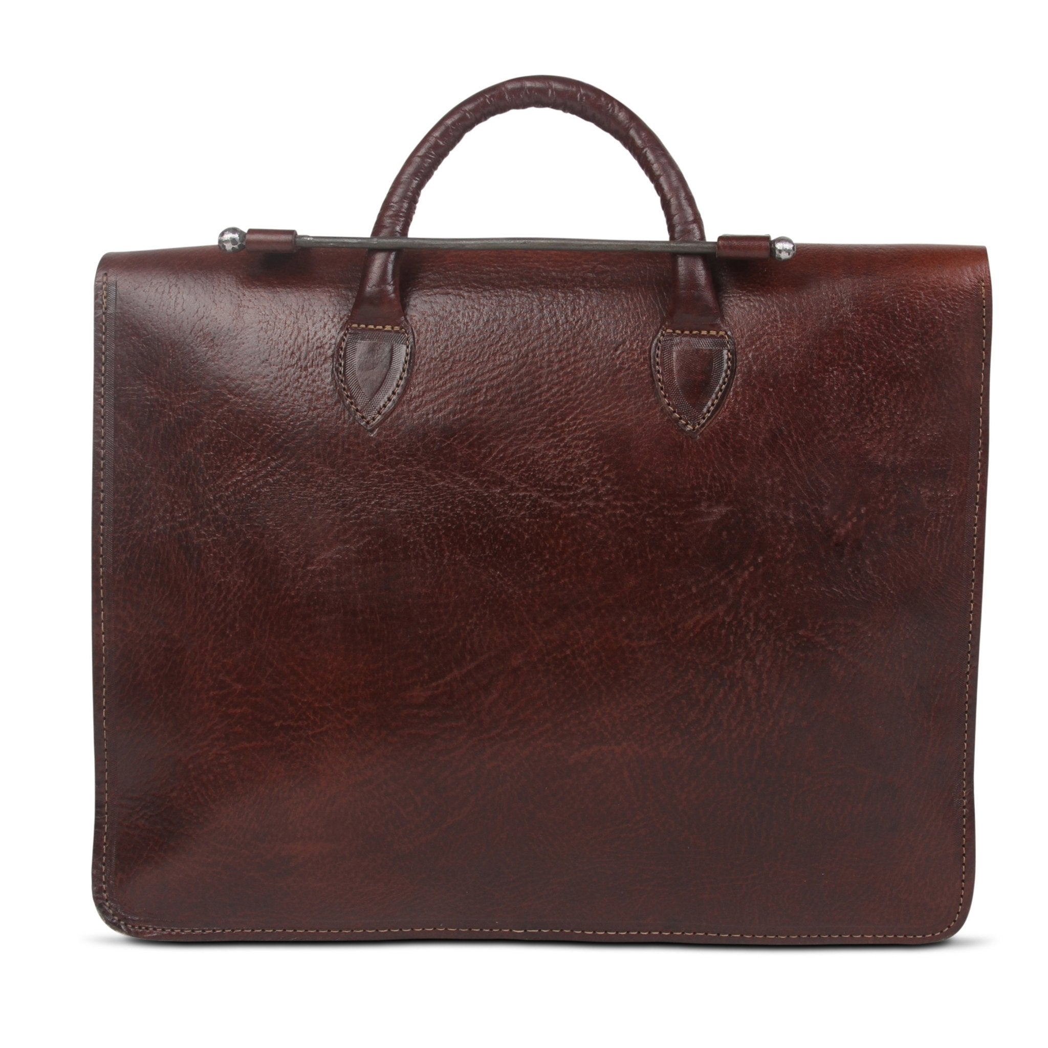 Document Holder Leather Bag Dark Brown - Artisan Stories