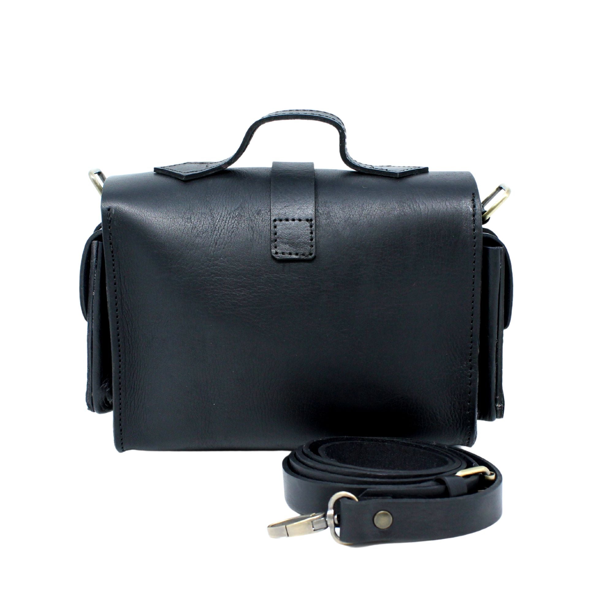 Flora Leather Handbag Black - Artisan Stories