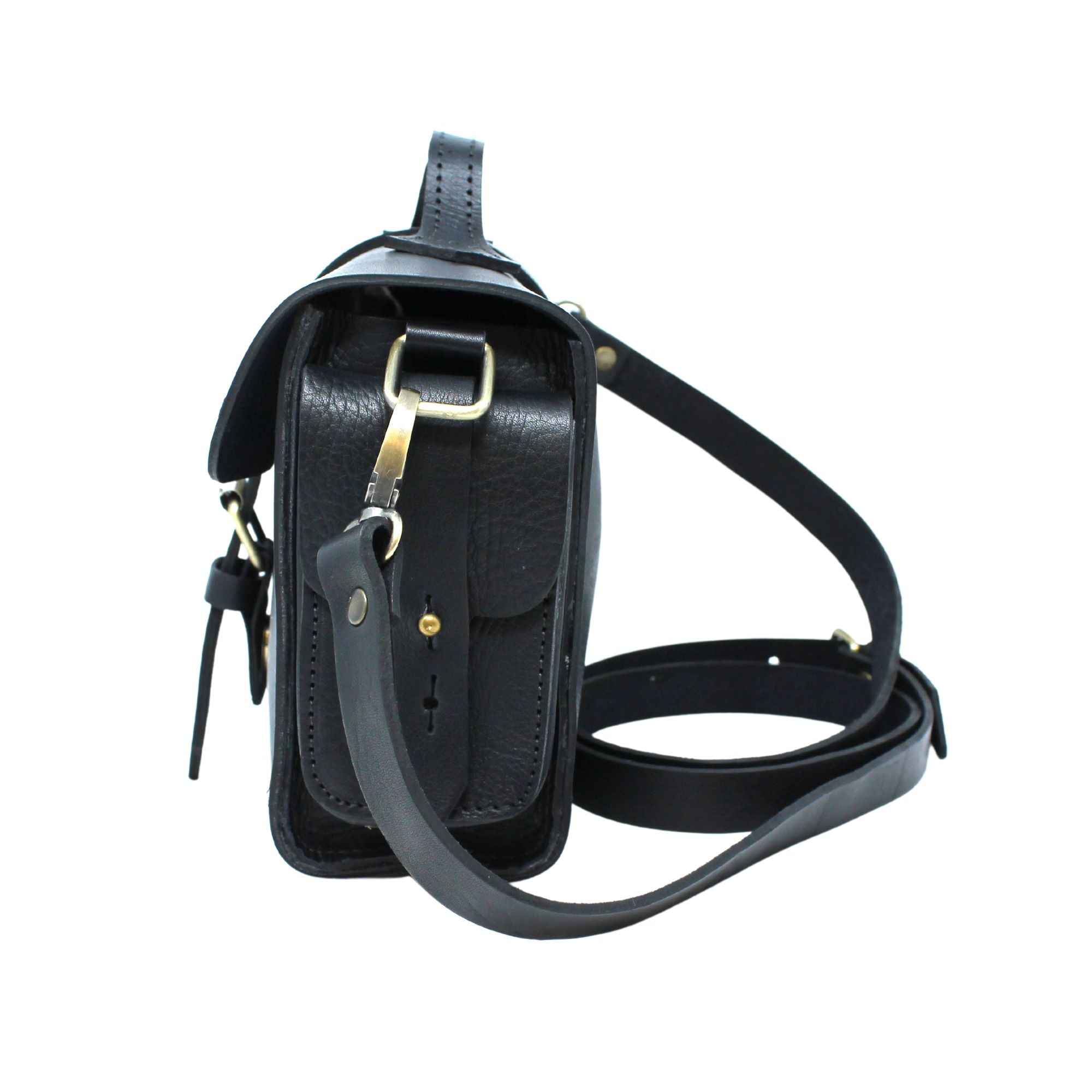 Flora Leather Handbag Black - Artisan Stories