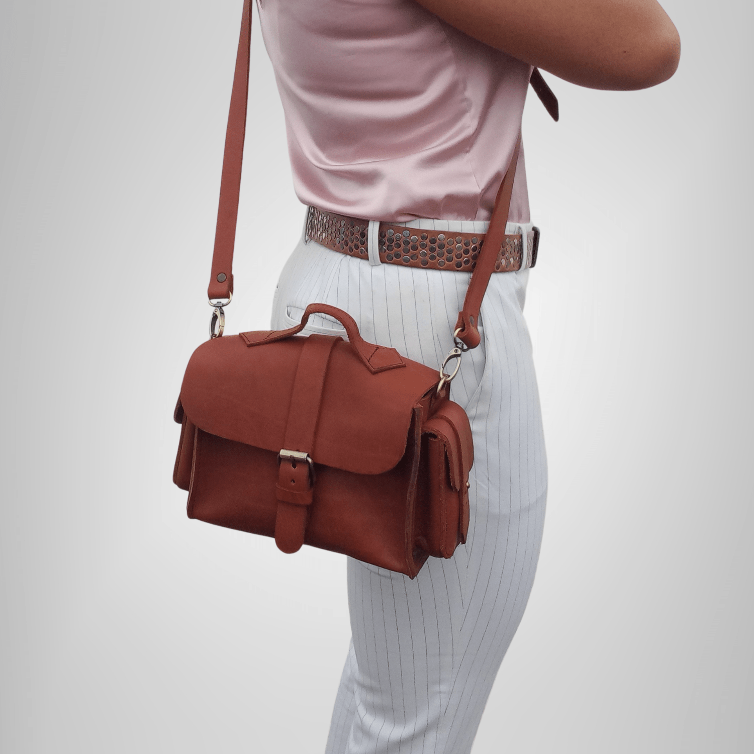 Flora Leather Handbag - Light Brown - Artisan Stories