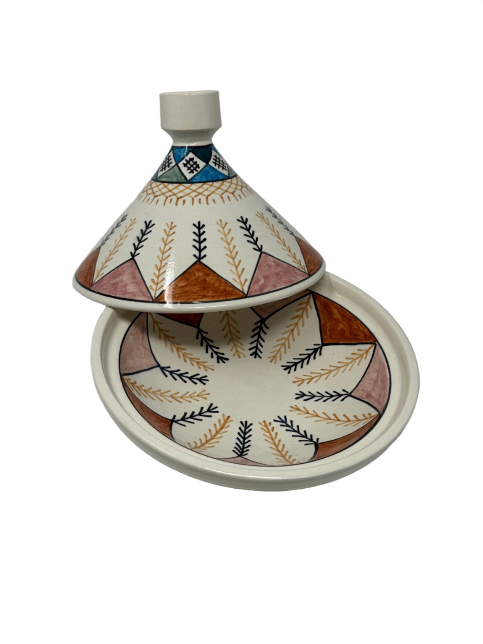 Folk Pattern Ceramic Serving Dish Tagine - Artisan Stories