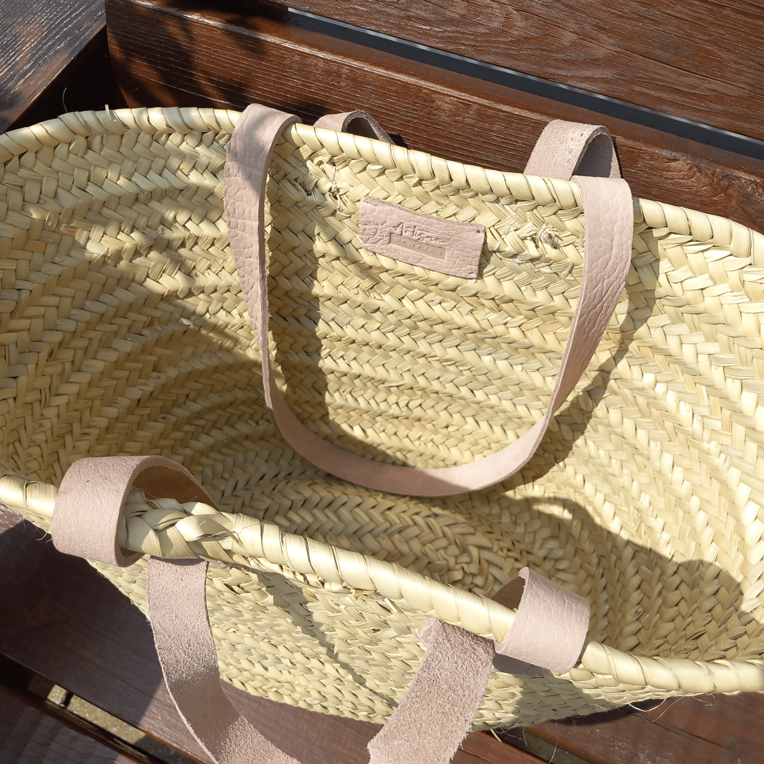 French Basket hand & shoulder leather strap - Artisan Stories