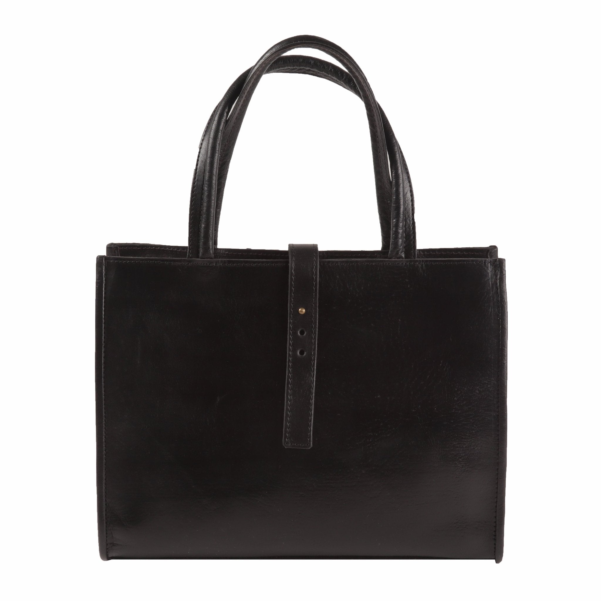 Gisele Leather Tote Bag black - Artisan Stories