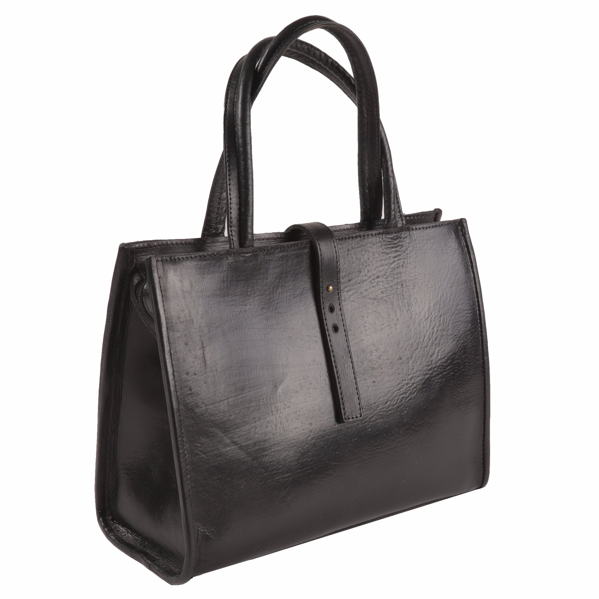 Gisele Leather Tote Bag black - Artisan Stories