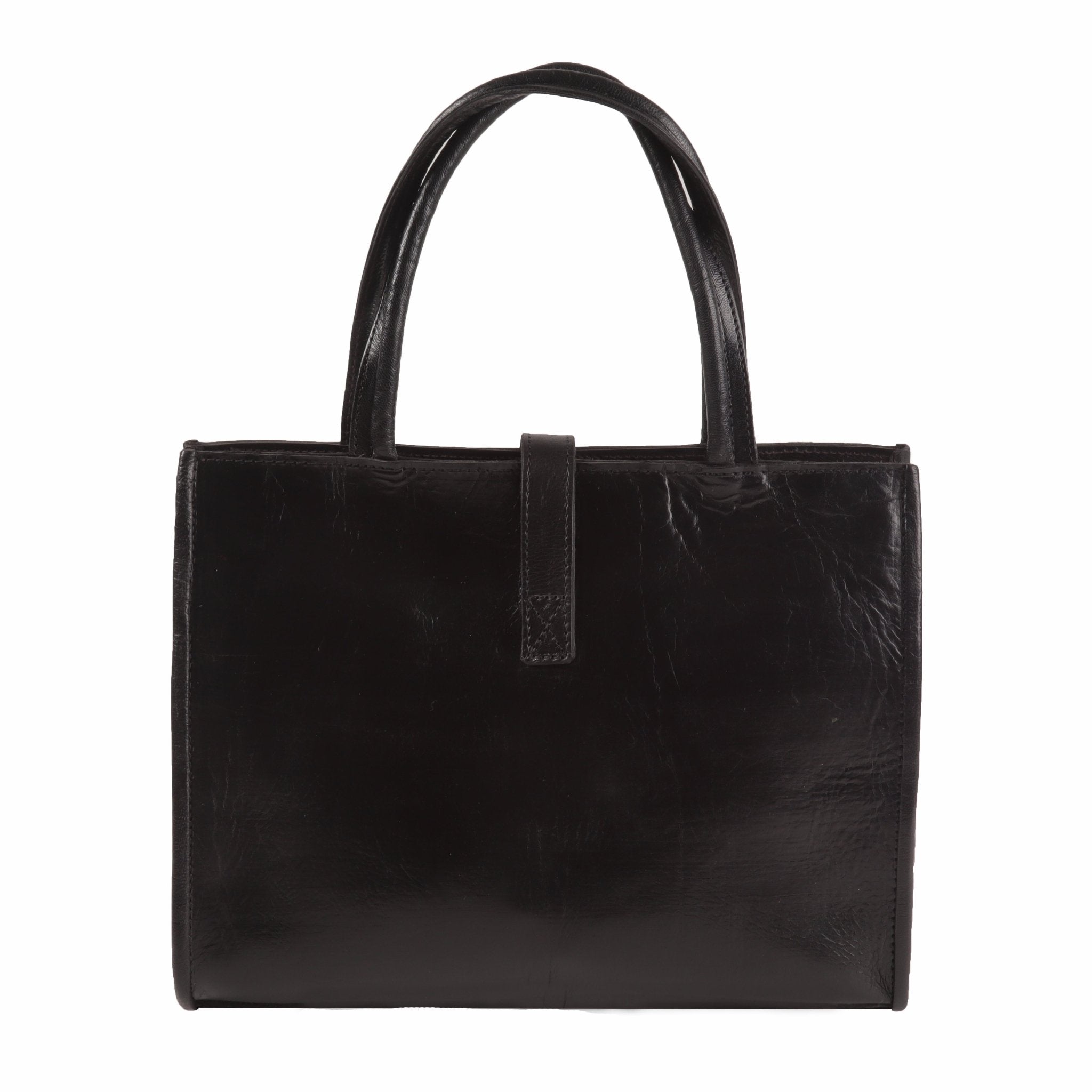 Gisele Leather Tote Bag black - Artisan Stories