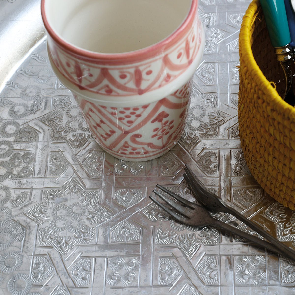 Gold / Silver Coffee and Tea Table Foldable Side Table Small - Artisan Stories