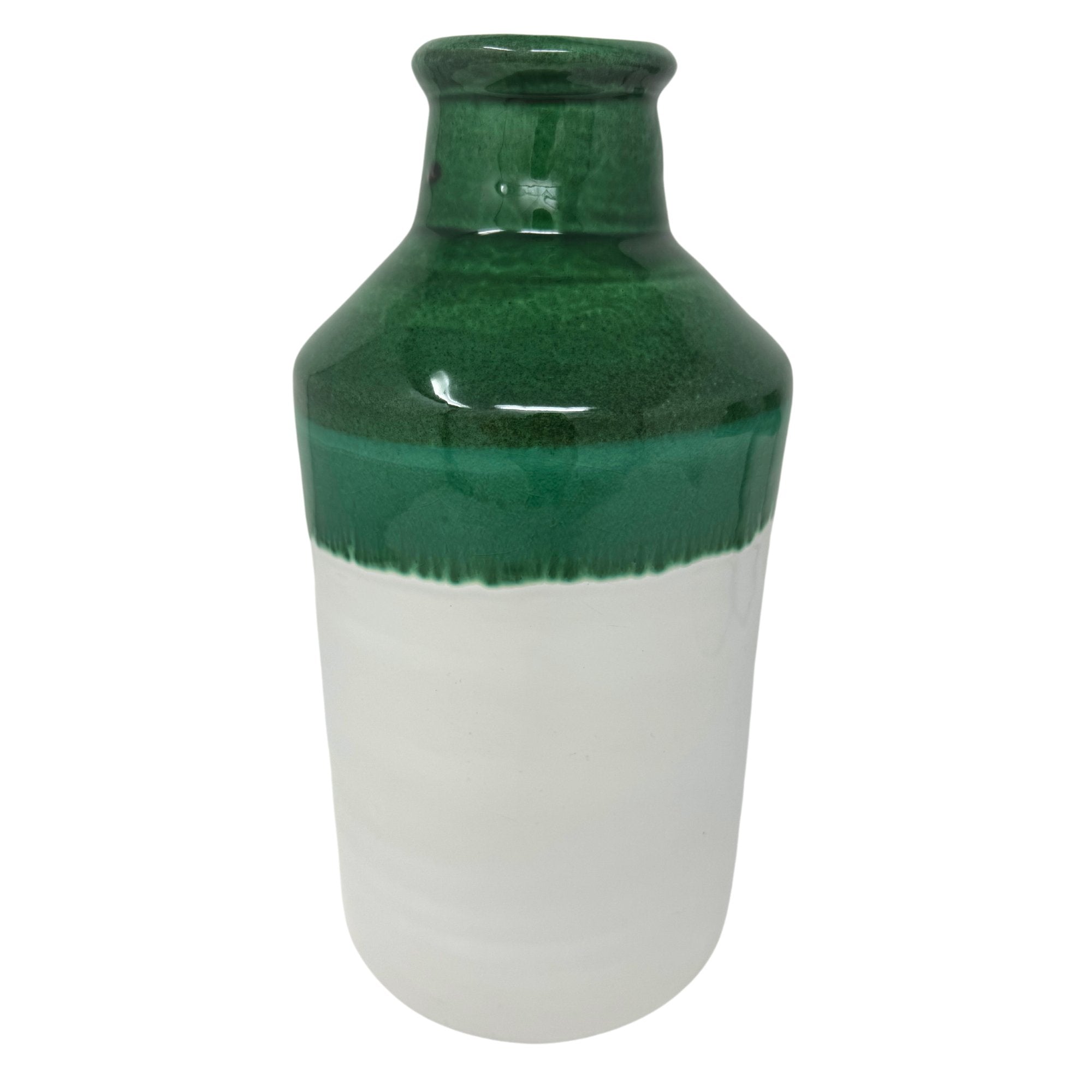 Green Dipped Glaze Ceramic Vase - Artisan Stories